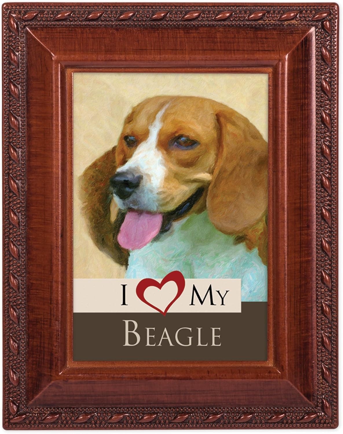 Cottage Garden I Love My Beagle 2x3 Photo Woodgrain Finish Frame Easel Magnet