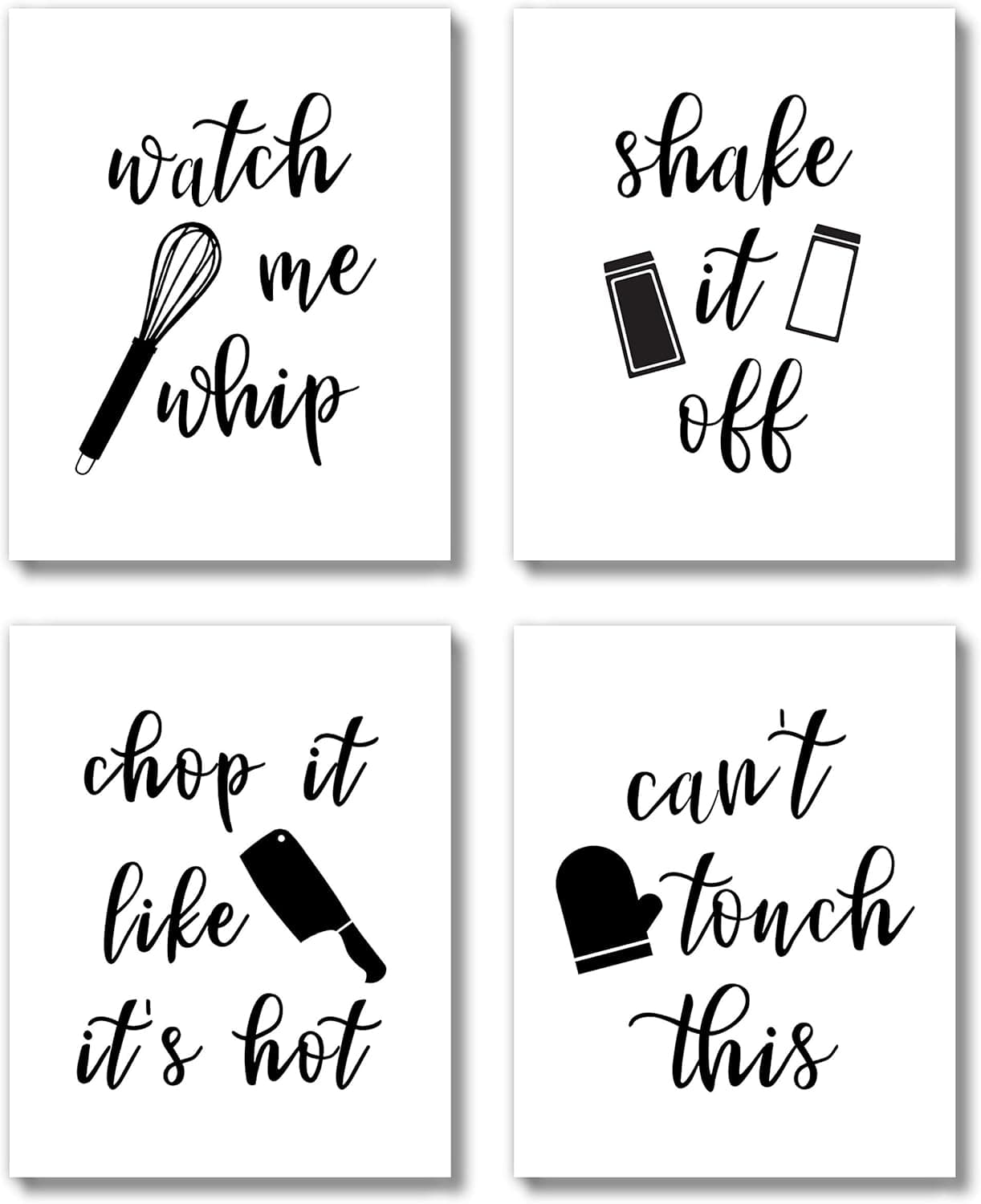 Kitchen Dining Room Farmhouse Wall Decor Art Prints Set - UNFRAMED 8 x 10 - Gallery Wall Living Room Family Room for Home (Funny Kitchen)