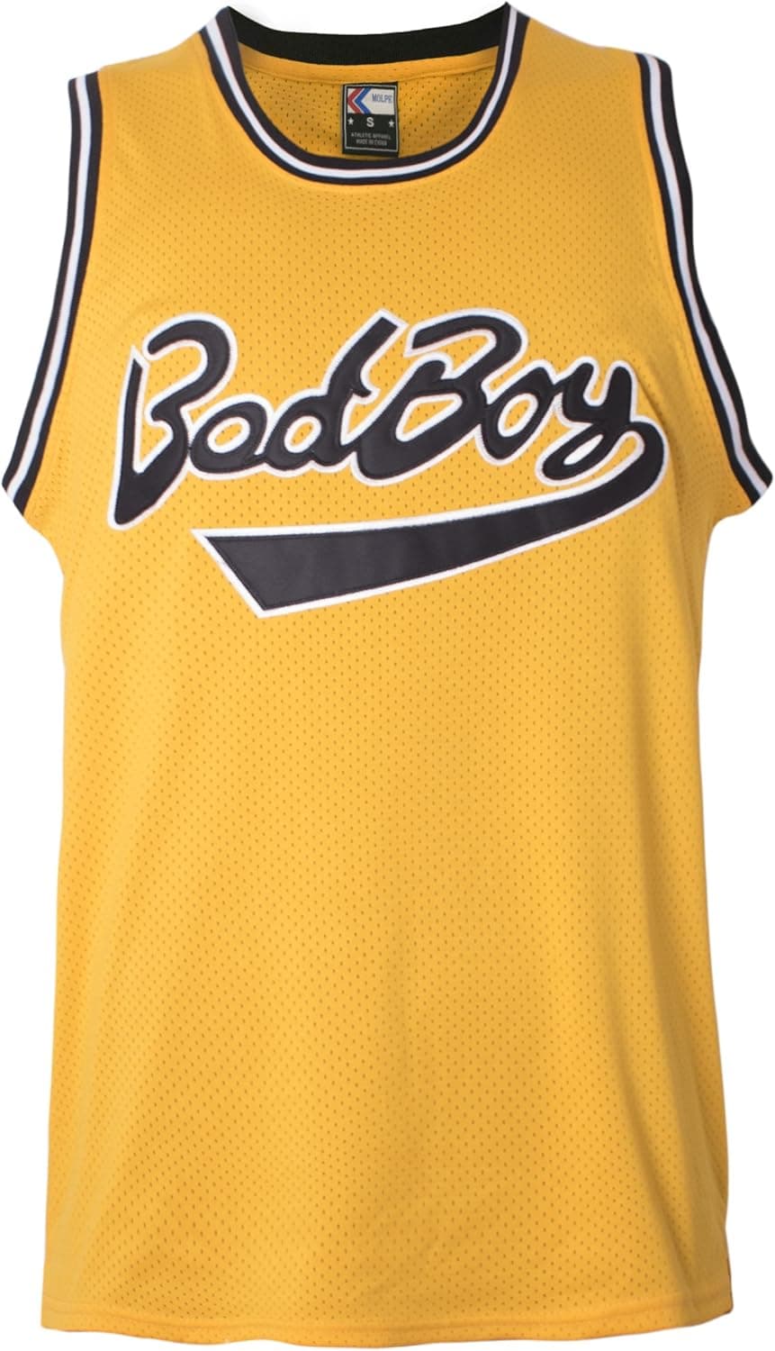 MOLPE Bad Boy Jersey, 72 Bad Boy Clothing for Men, Black and Yellow Basketball Jerseys, Smalls T Shirt for Party