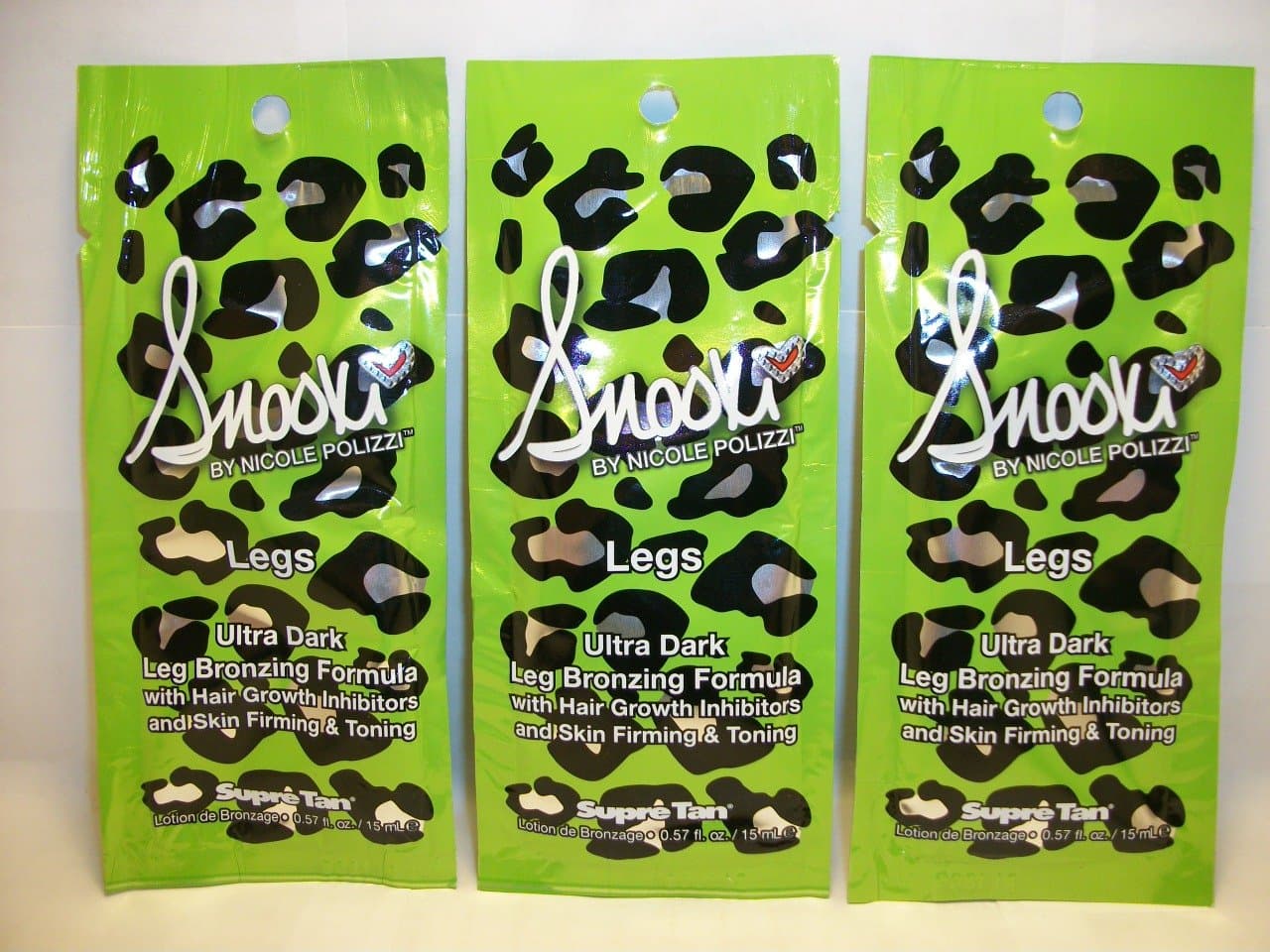 3 packets Snooki Ultra Dark Leg Bronzer Hair Growth Inhibitors