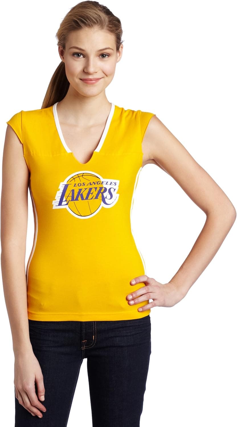 NBA Los Angeles Lakers Slit Neck Women's T-Shirt Gold