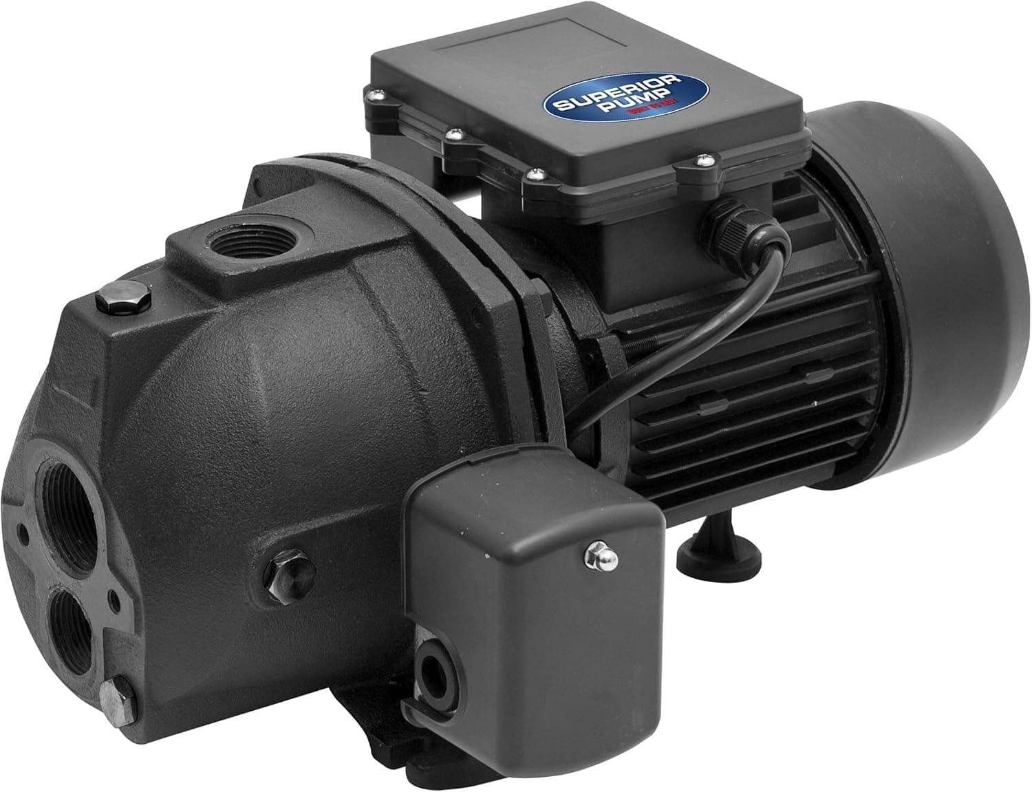 Superior Pump 94115 1 HP Cast Iron Convertible Jet Pump, Black
