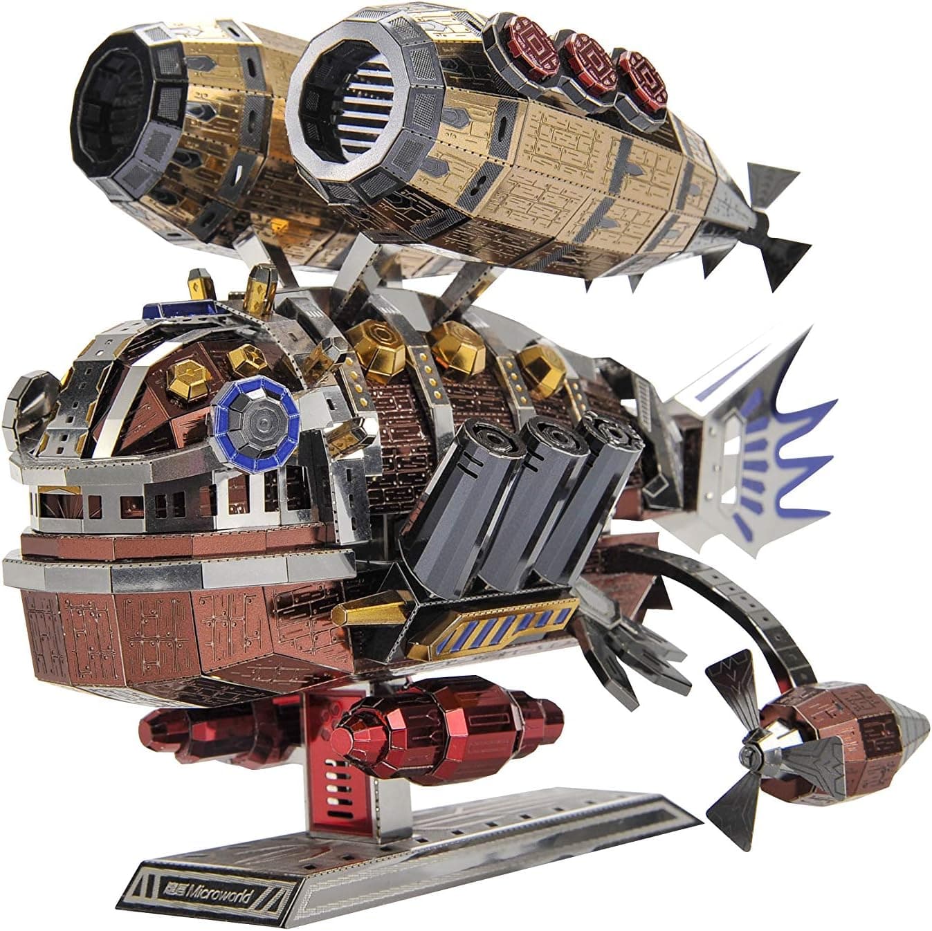 Microworld Metal Model Kits, Whale Base 3D Puzzles for Adults, DIY Challenge 3D Metal Puzzles, Brain Teaser Art Craft Gifts Toys for Teens