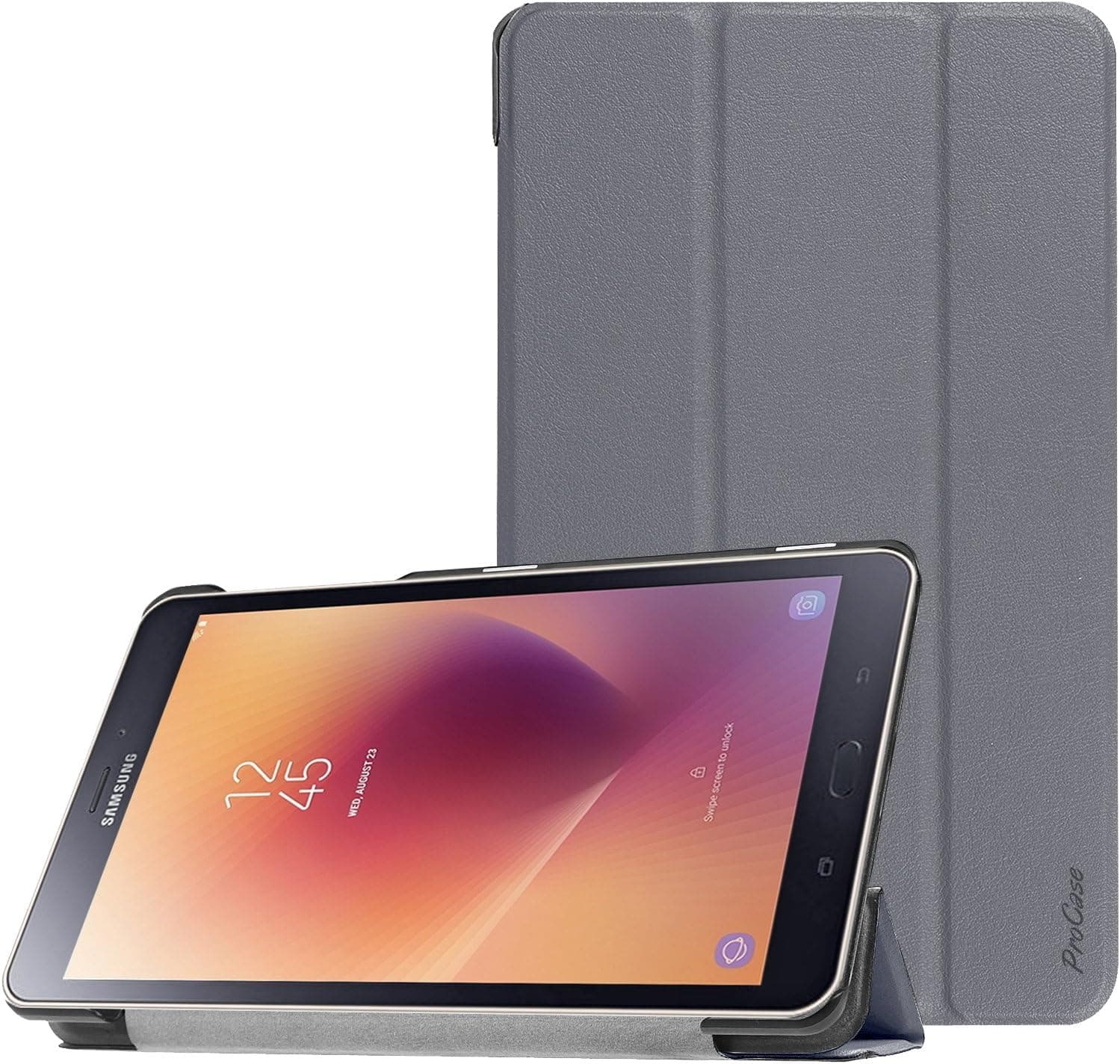 ProCase Galaxy Tab A 8.0 2017 T380 T385 Case (Old Model), Slim Light Smart Cover Stand Hard Shell Case for 8.0 inch Galaxy Tab A Tablet 2017 T380 T385 -Grey
