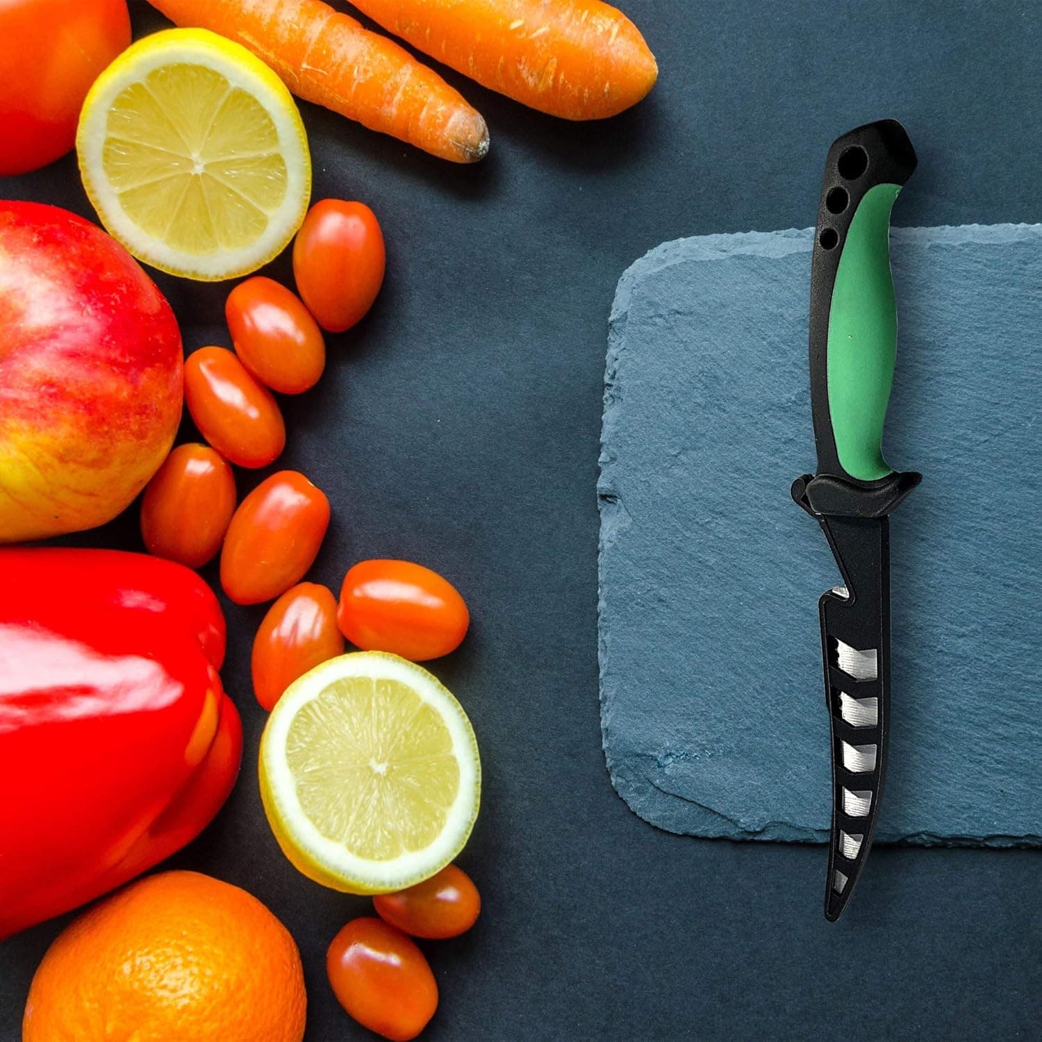 Hike-Tek Premium 6.5 Inch Fillet Knife with Sharpener and Anti-Cut Gloves Included. Portable Stainless Steel Blade with Gift Box- Best Gift Idea