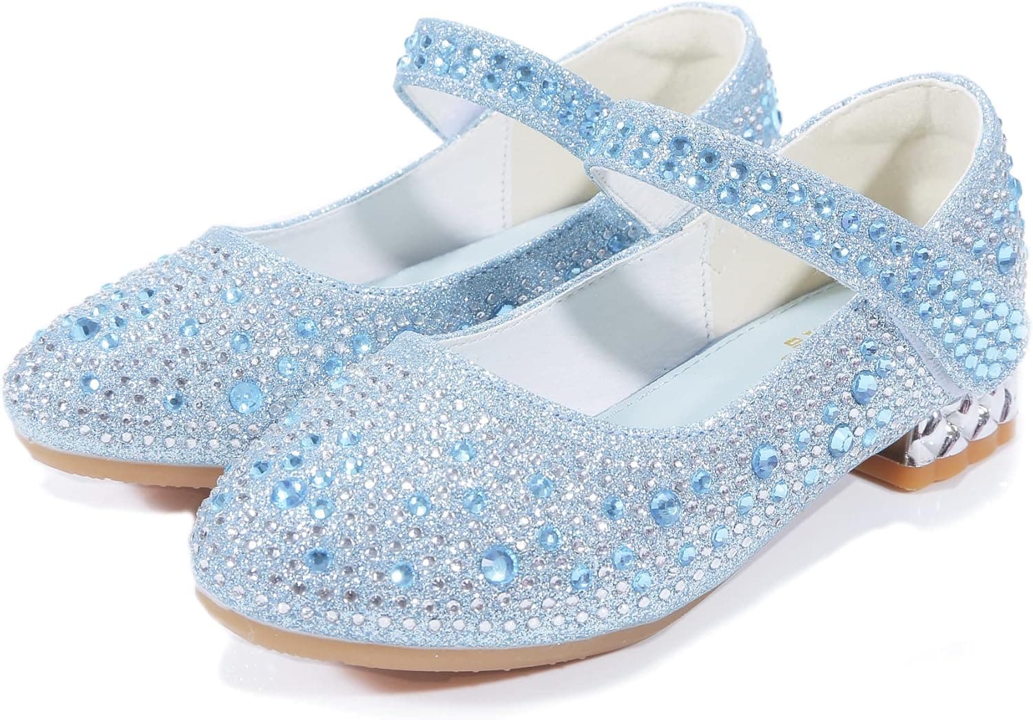 ALPHELIGANCE Girls Dress Shoes Wedding Party Flower Rhinestone Studded Princess Flats
