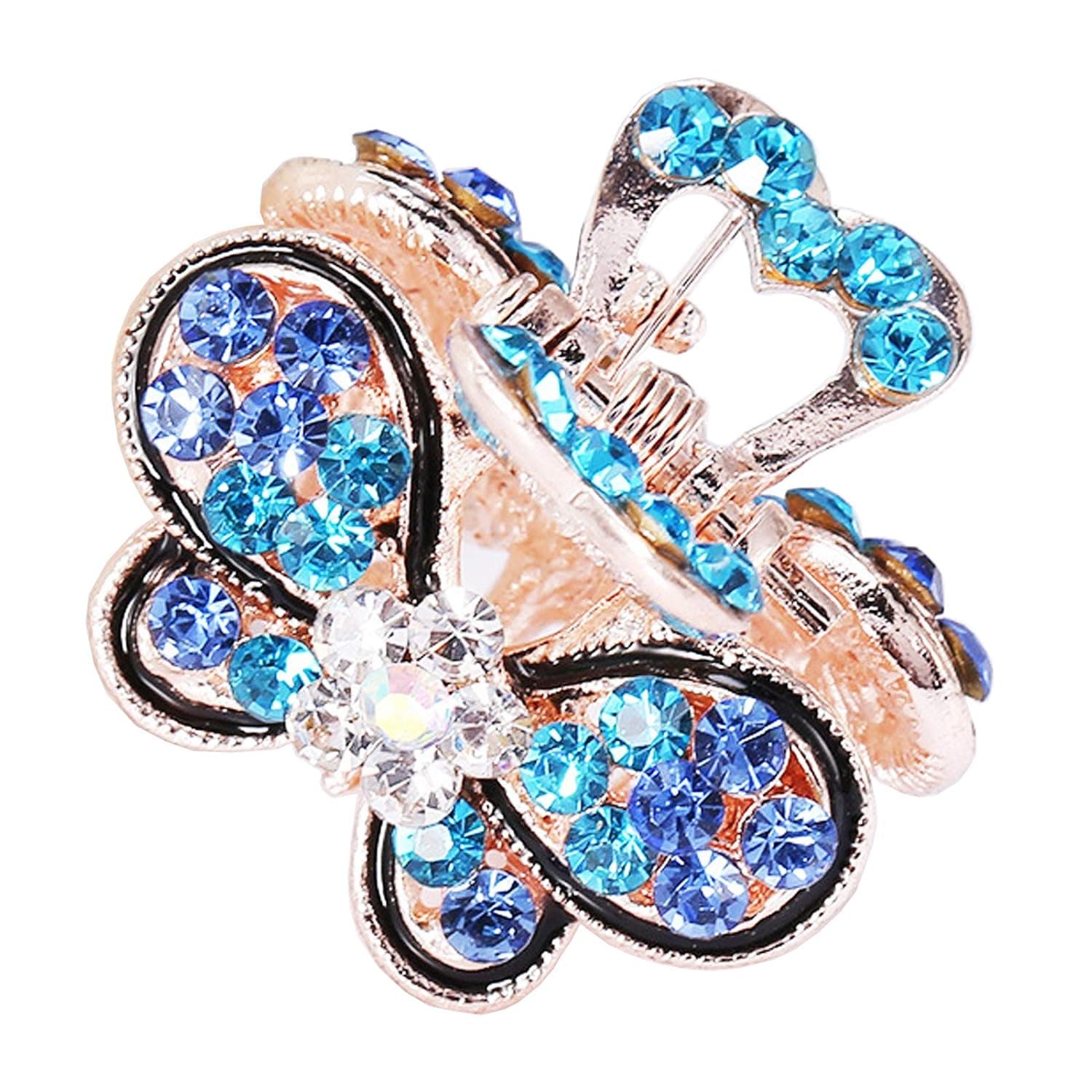 Multi Color Crystal Rhinestones Butterfly Hair Claw Gripper for Girl Women for Girls Women