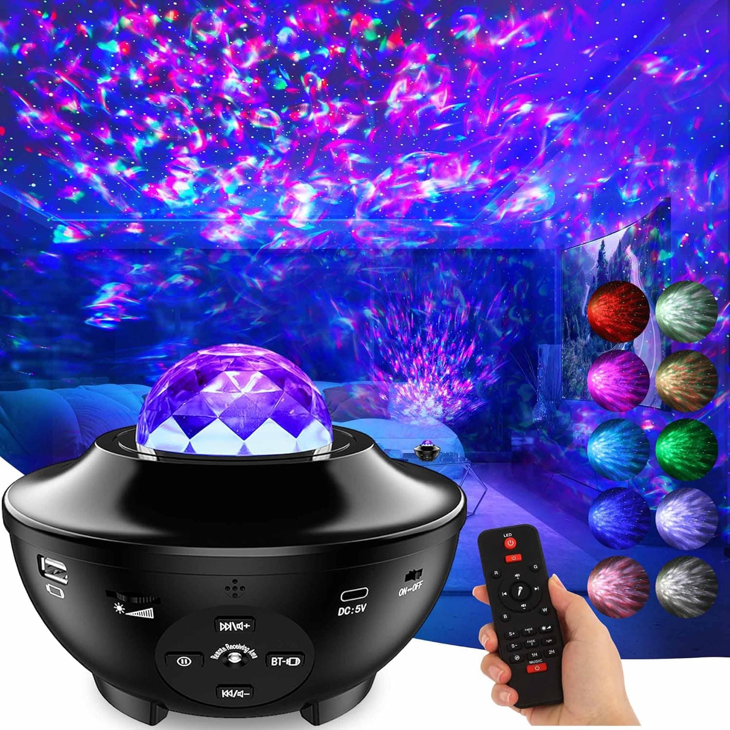 Star Projector, Galaxy Projector,Bluetooth USB Music Speaker With Remote Control Galaxy Light Romantic Atmosphere,Galaxy Projector for Bedroom,Suitable for Adult Children Gifts,Game,Home Theater Party