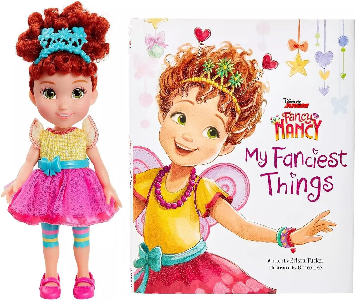 Jakks Disney Fancy Nancy Doll and Book Set Featuring "My Fanciest Things" - Learn About All The Fancy Things in Nancy's Room - Fancy Nancy Doll Dressed In Her Signature Outfit From the Show