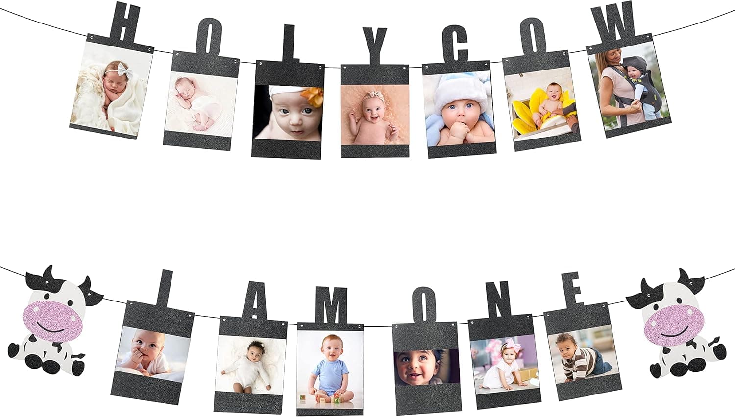 Holy Cow IM One Photo Banner, Holy Cow IM One Birthday Decorations Girl, Cow Party Decorations, Cow First Birthday Party Decorations, Cow 1st Party Supplies Kids Birthday Party Decorations