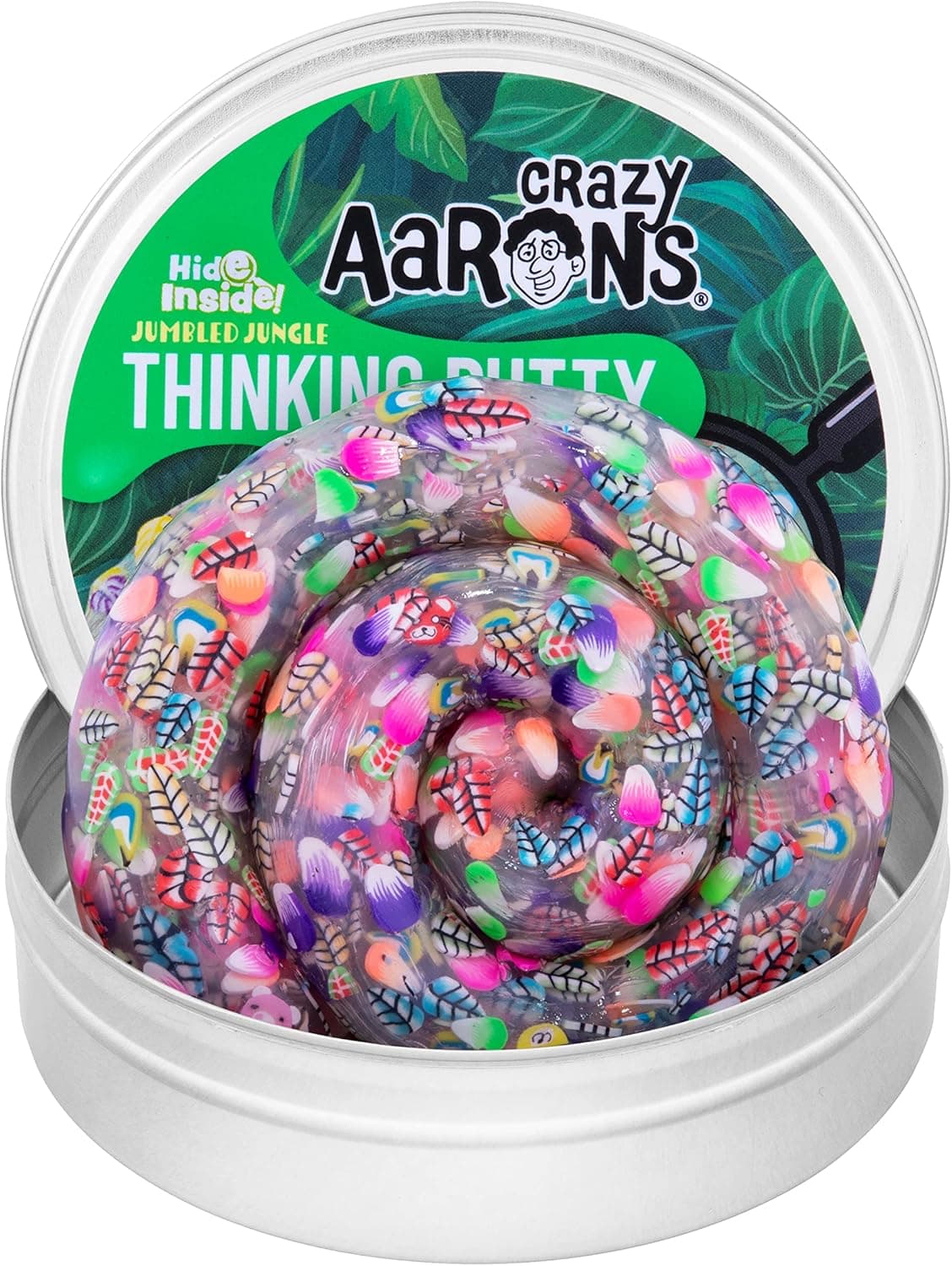Crazy Aaron's Hide Inside Thinking Putty Play Set - Jumbled Jungle Find It Putty Game (3.2 Ounces) - Non-Toxic, Never Dries Out