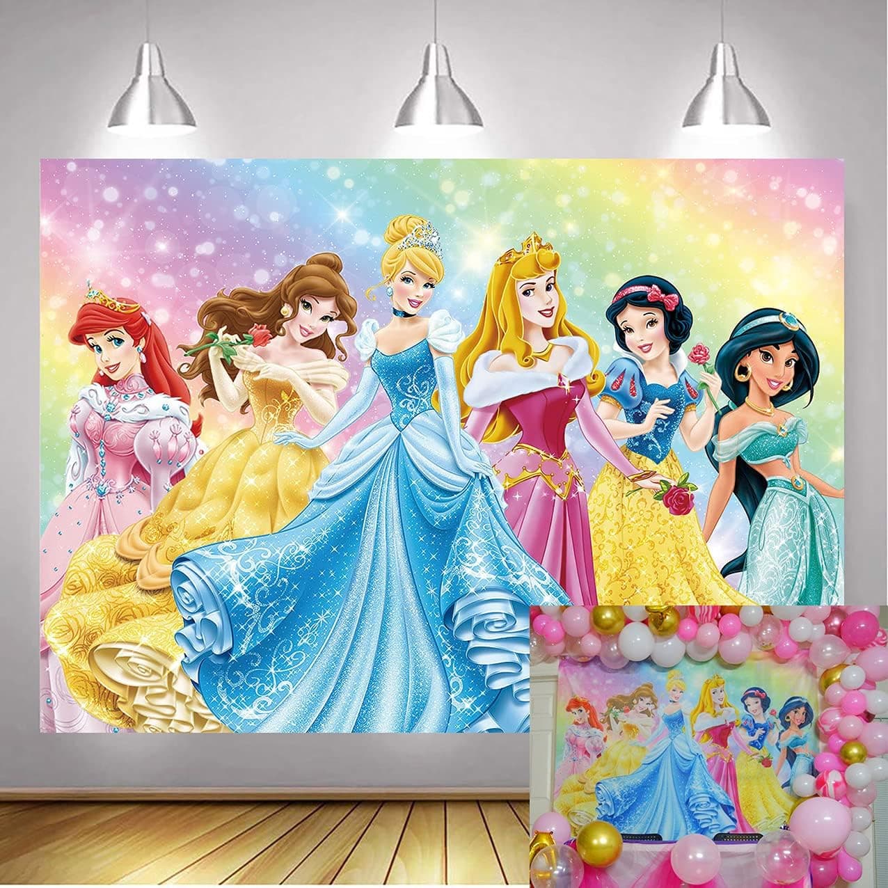 Betta Fairy Tale Princess Backdrop for Little Girl Birthday Party Decoration Supplies Multicolor Magic Dreamy Birthday Photography Background Polyester 6x4ft
