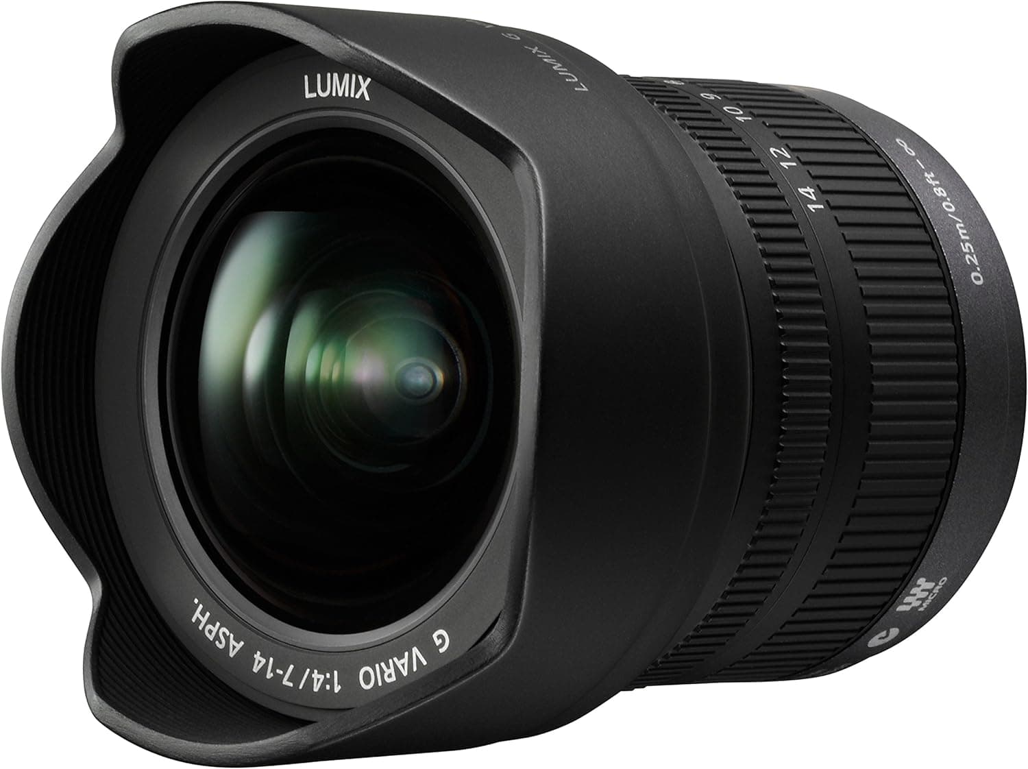 PANASONIC LUMIX G VARIO LENS, 7-14MM, F4.0 ASPH., MIRRORLESS MICRO FOUR THIRDS, H-F007014 (USA BLACK)