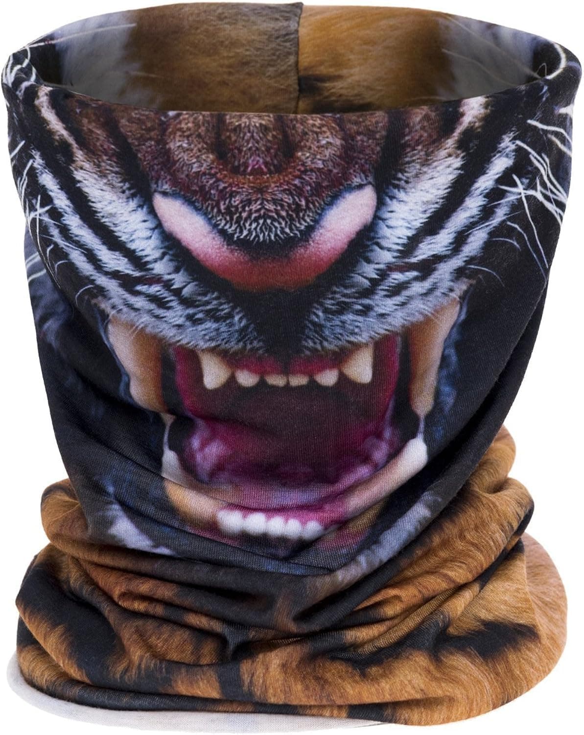 3D Printing Dust Mask bandana,Neck Tube Motorcycle Bandana Neck Gaiter Thin Ski Mask Multifunctional Headwear Ear Warmer Headband Headwrap (3D tiger face)