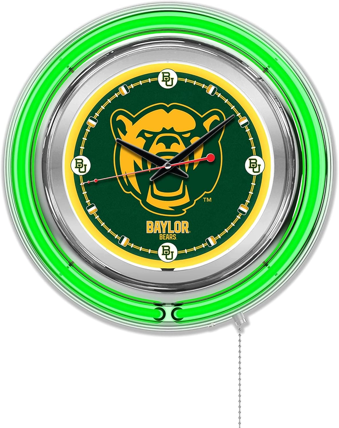 Holland Bar Stool Co. NCAA Unisex-Adult Double Neon Ring, 15" Dia. Logo Clock
