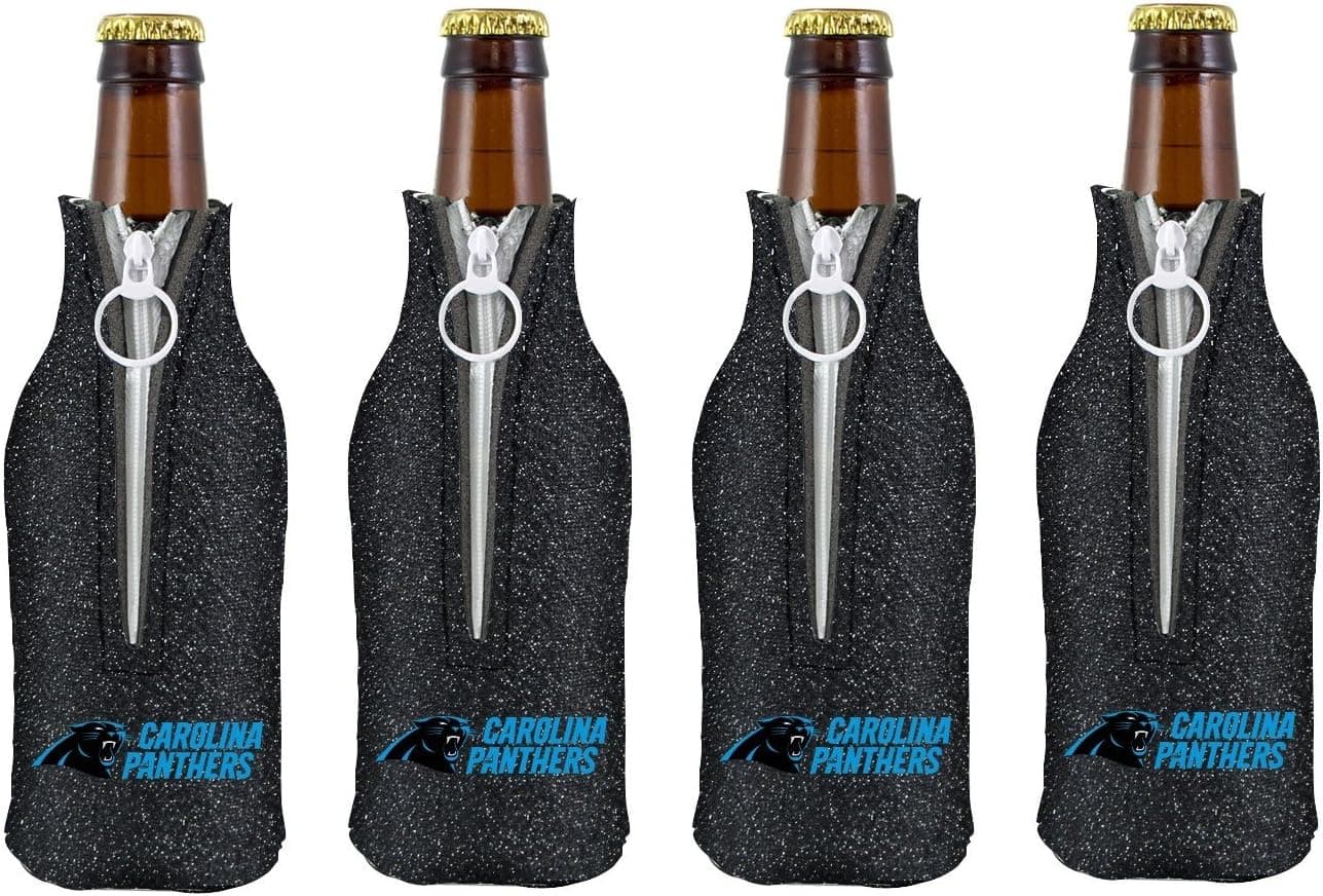 NFL Carolina Panthers Glitter Bottle Suit Koosie (Pack of 4)