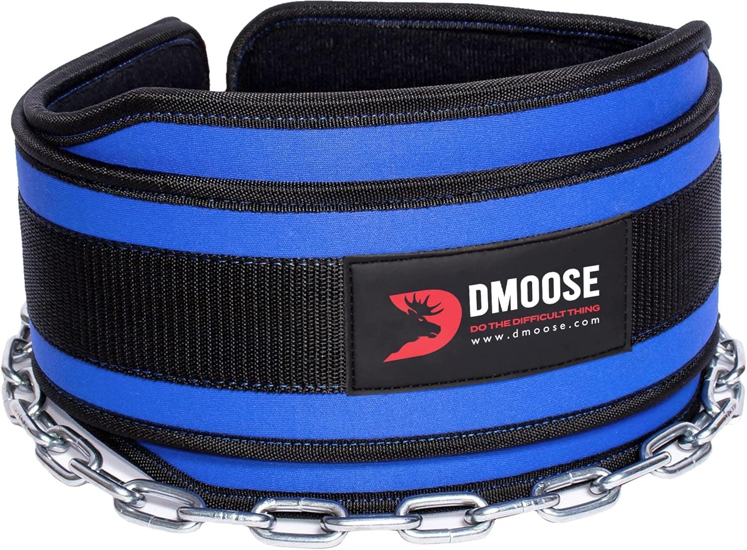 DMoose Dip Belt for Weightlifting, Weight Belt with Chain for Pullup, Gym Lifting Belt for Powerlifting, Squat, Bodybuilding, Heavy Duty Steel, Workout Belt with Comfortable Neoprene Support