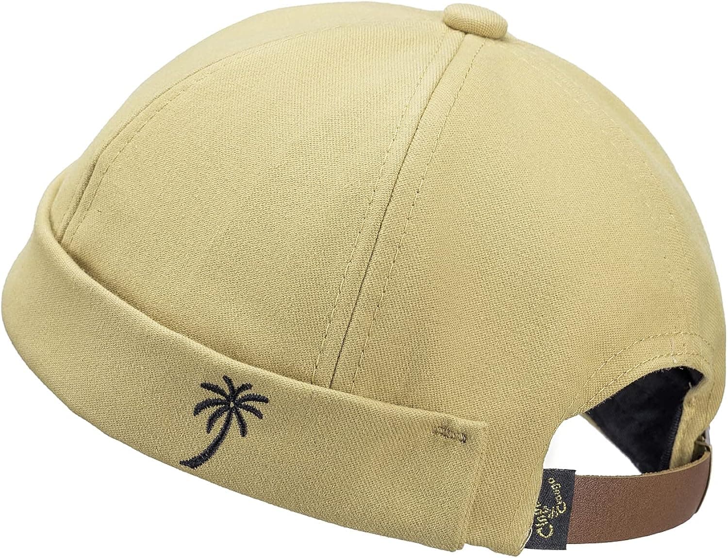 Croogo Rolled Cuff Skull Retro Brimless Hat Visor-Less Sailor Skull Beanie Hat Adjustable Street Casual Baseball Cap