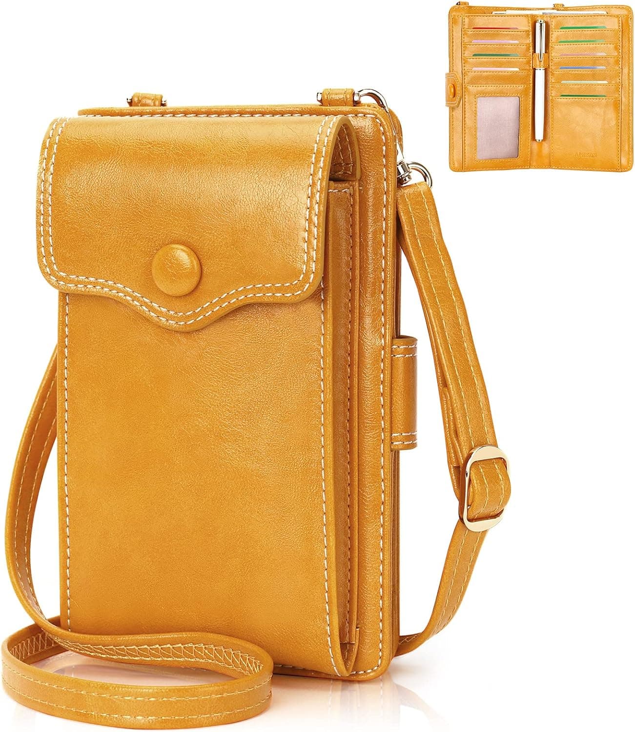APHISON Cell Phone Purse Crossbody for Women, Butterfly Leather Phone Crossbody Bags for Women