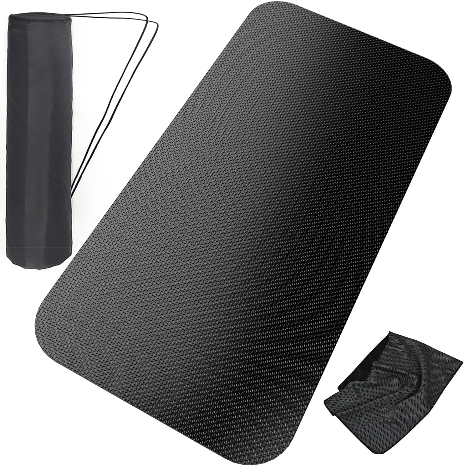 Exercise Equipment Mat - Treadmill Mat, Stationary Bike Mat, Exercise Mat, Gym Equipment Waterproof Mat, Jump Rope Mat Use On Hardwood Floors and Carpet Protection (Large - 75" X 35")