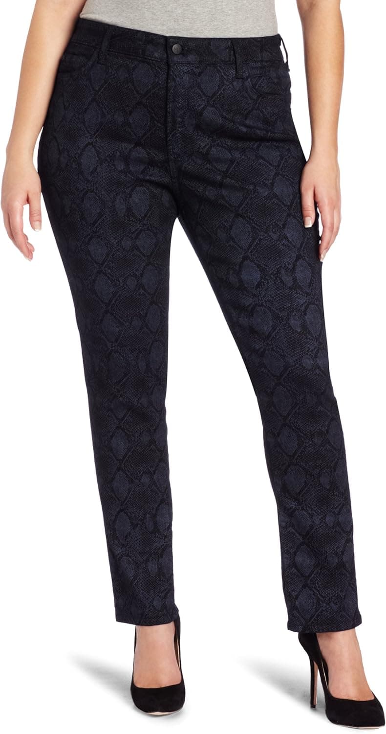 Not Your Daughter's Jeans Women's Plus-Size Sheri Skinny Metallic Print Jean, Indigo, 18W