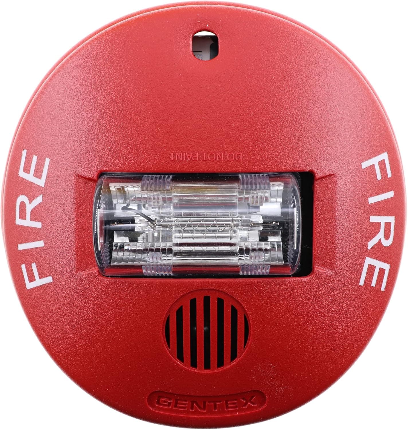 Gentex GCC24CR 24VDC Ceiling Mount Selectable Candela Horn & Strobe - Red Faceplate