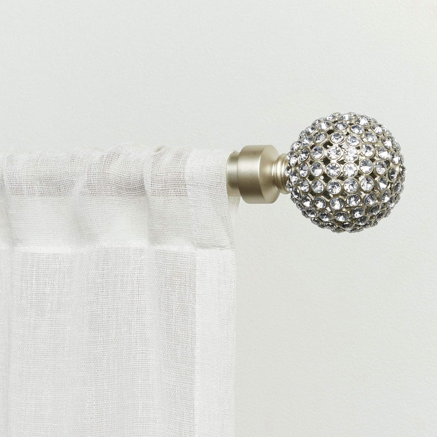 Exclusive Home Anastasia Curtain Rod and Finial Set, 66-120, Matte Silver
