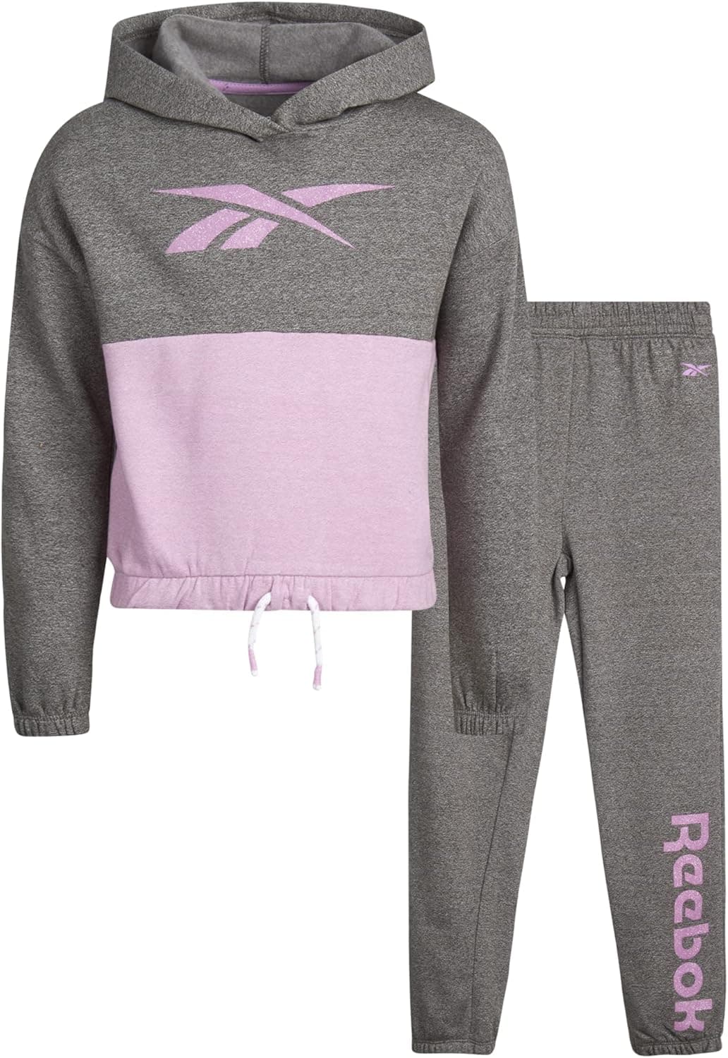 Reebok Girls' Sweatsuit Set - 2 Piece Fleece Hoodie and Jogger Sweatpants (Size: 7-12)