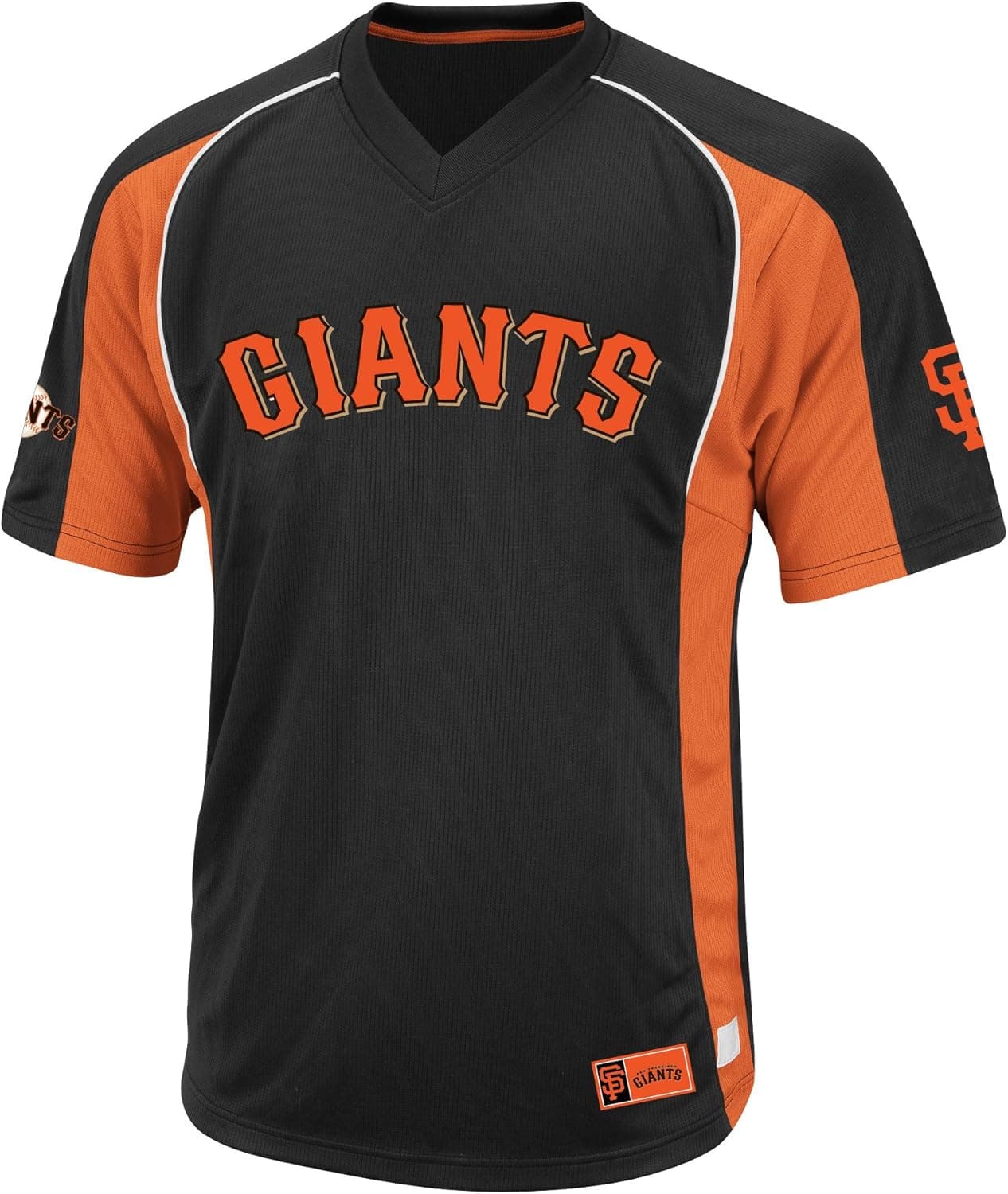 MLB San Francisco Giants Men's True Winner Crew Polo, Black/Orange