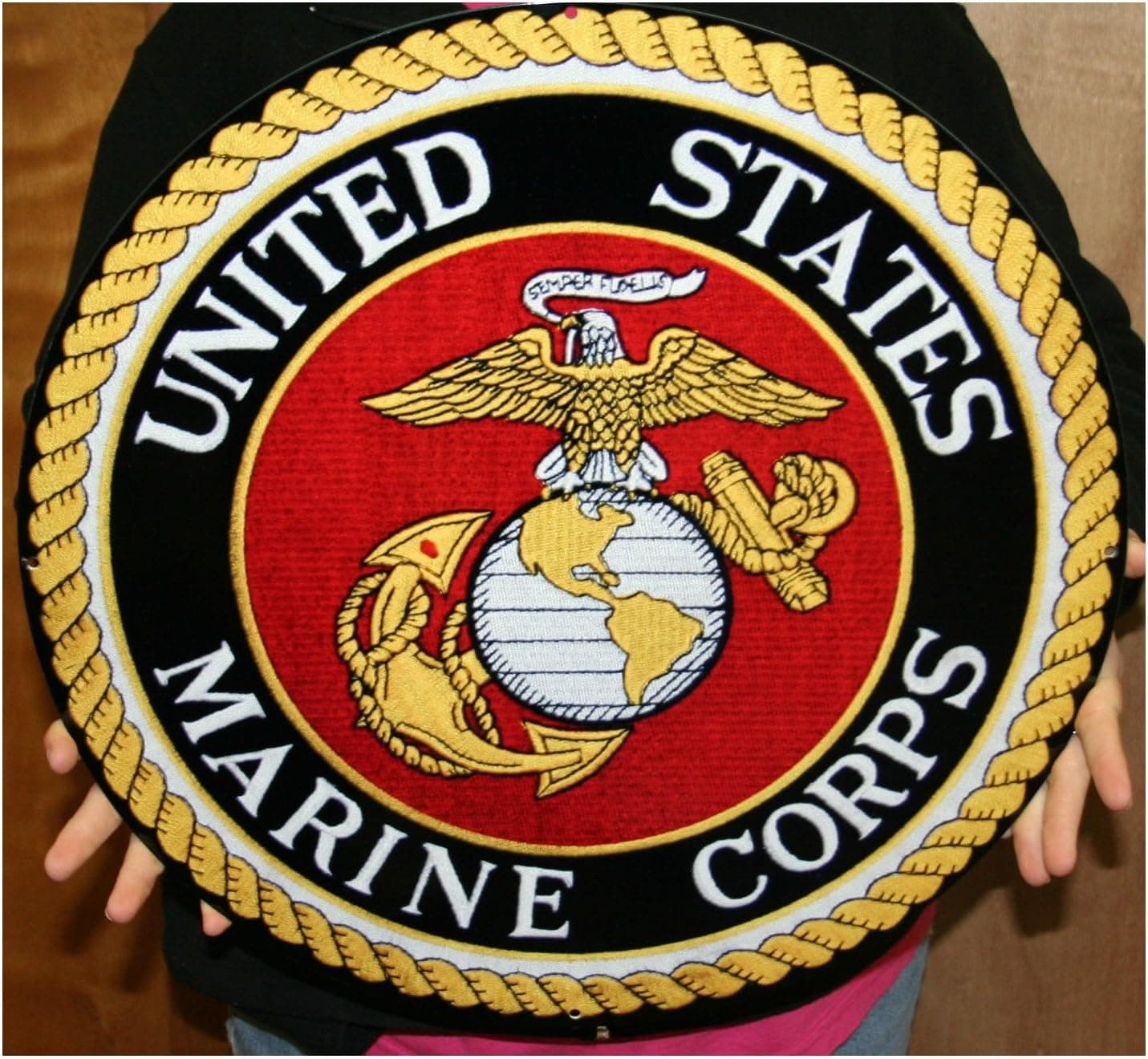 West Coast Corvette / Camaro USMC Logo Round Metal Sign 19" x 19"