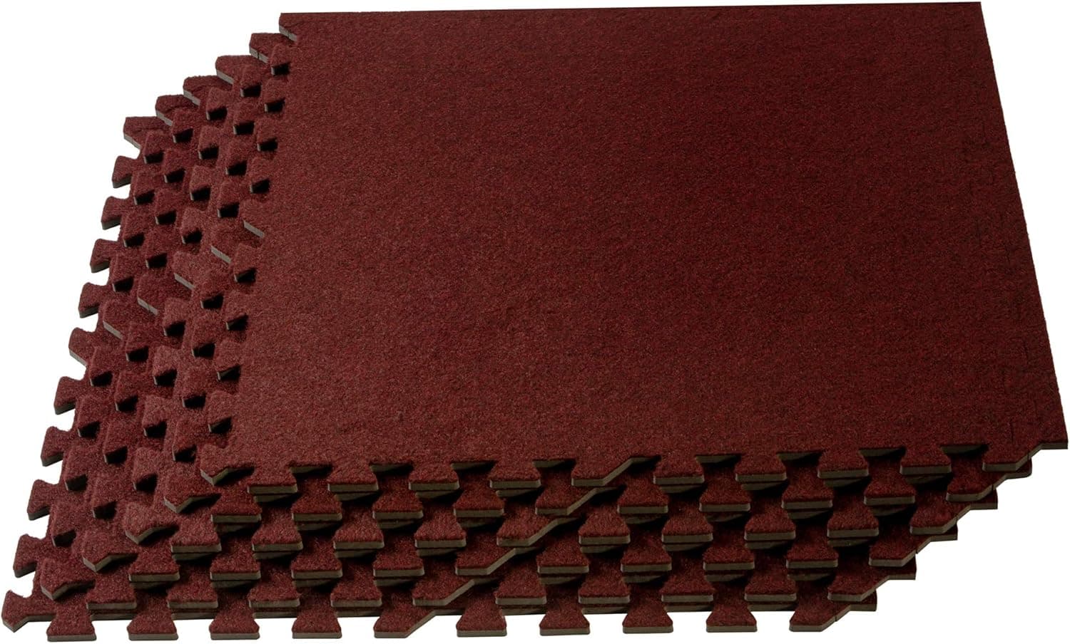 We Sell Mats 3/8 Inch Thick Premium Interlocking Foam Carpet Tiles, Extra Durable Carpet Squares, Anti-Fatigue for Home, Office, or Classroom Use, Vacuum Safe Carpet Tiles, 24 in x 24 in