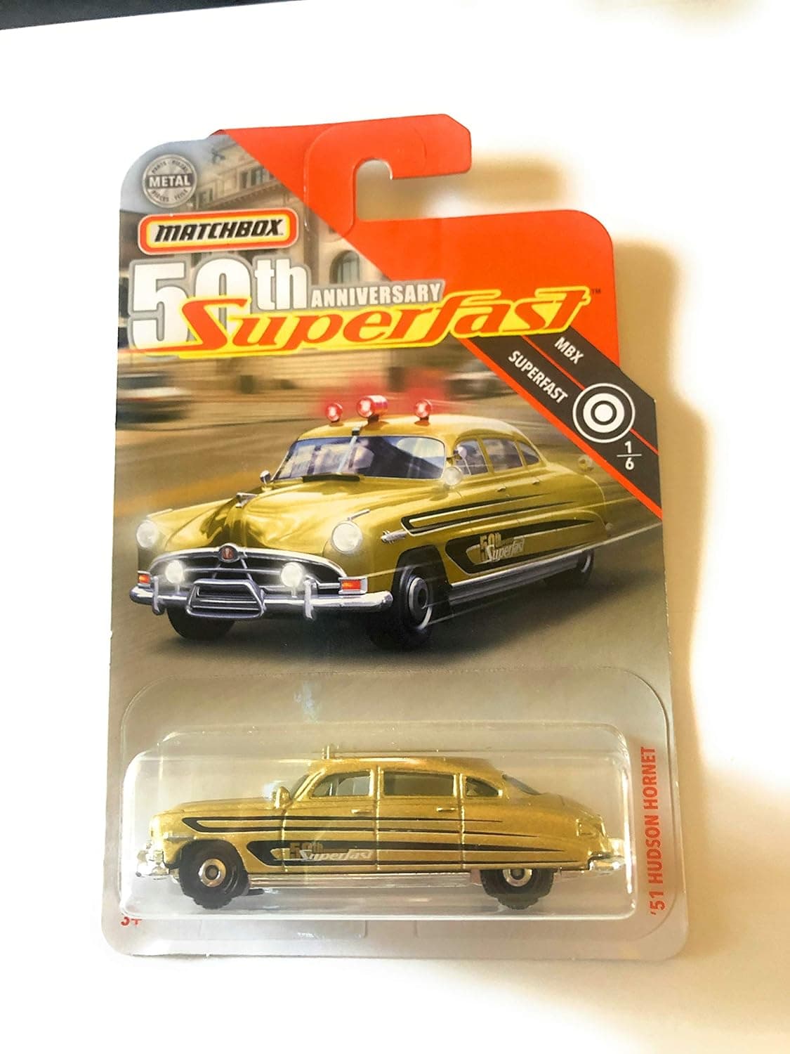 Matchbox 50th Anniversary Superfast 1/100 ‘51 Hudson Hornet Gold 1/6