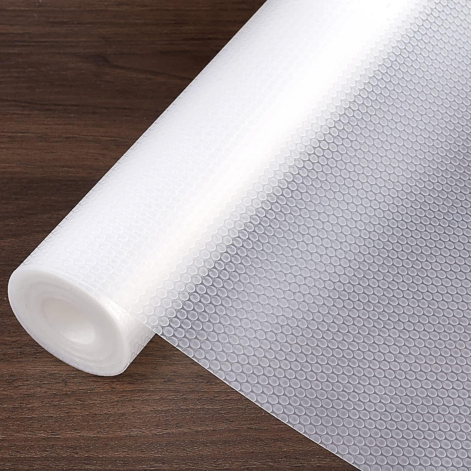 WochiTV Shelf Liner for Cabinets, Drawer 11.8 Inch x 10 Feet, Non Adhesive EVA Plastic Washable Mat for Refrigerator, Fridge, and Kitchen, Pantry Cabinet, Drawer, Closet, Cupboard, Clear