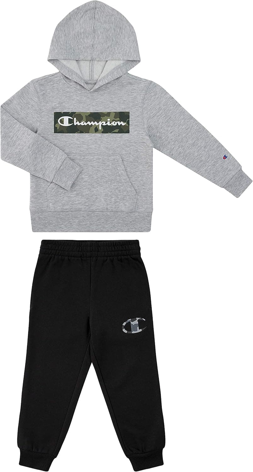 Champion Boys Heritage 2-7 Two Piece Hooded and Crew Neck Fleece Pant Fleece Sweatshirt Sport Sets
