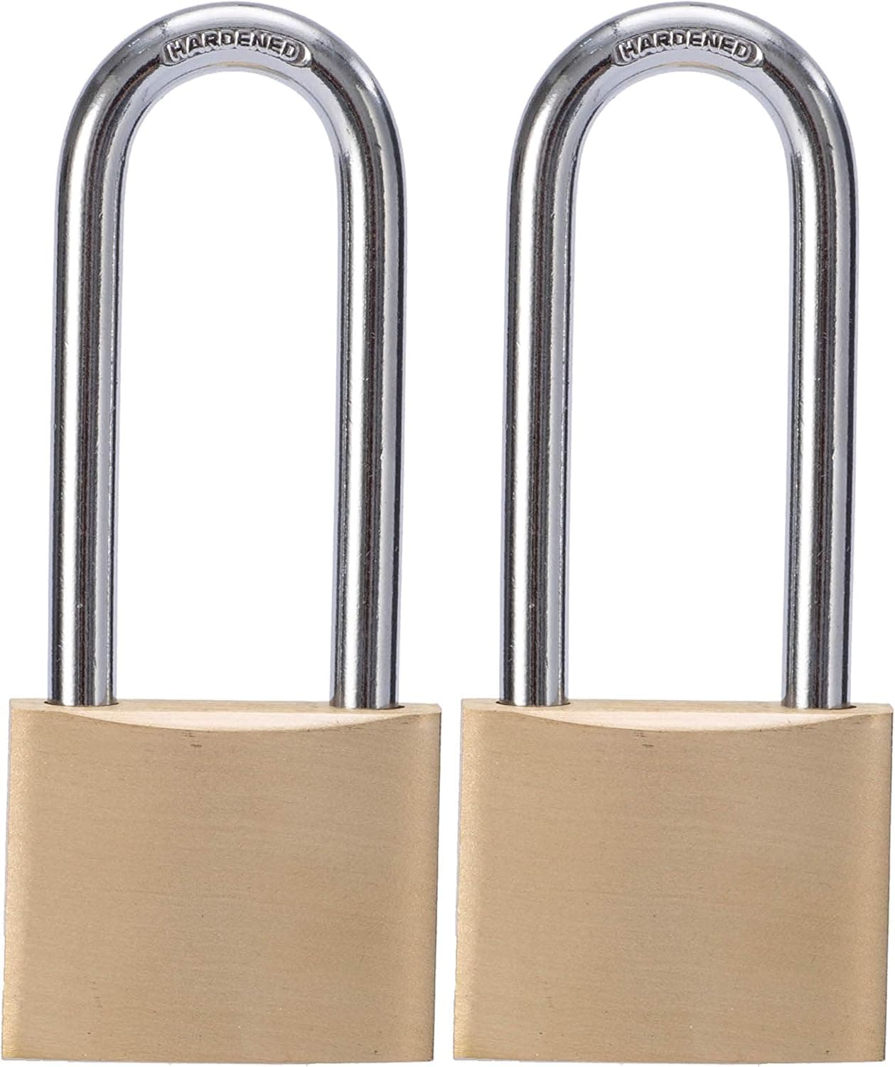 Keyed alike solid brass padock 1-9/16-inch(40mm) pin tumbler padlock long shackle with 2steel keys padlock 2packs