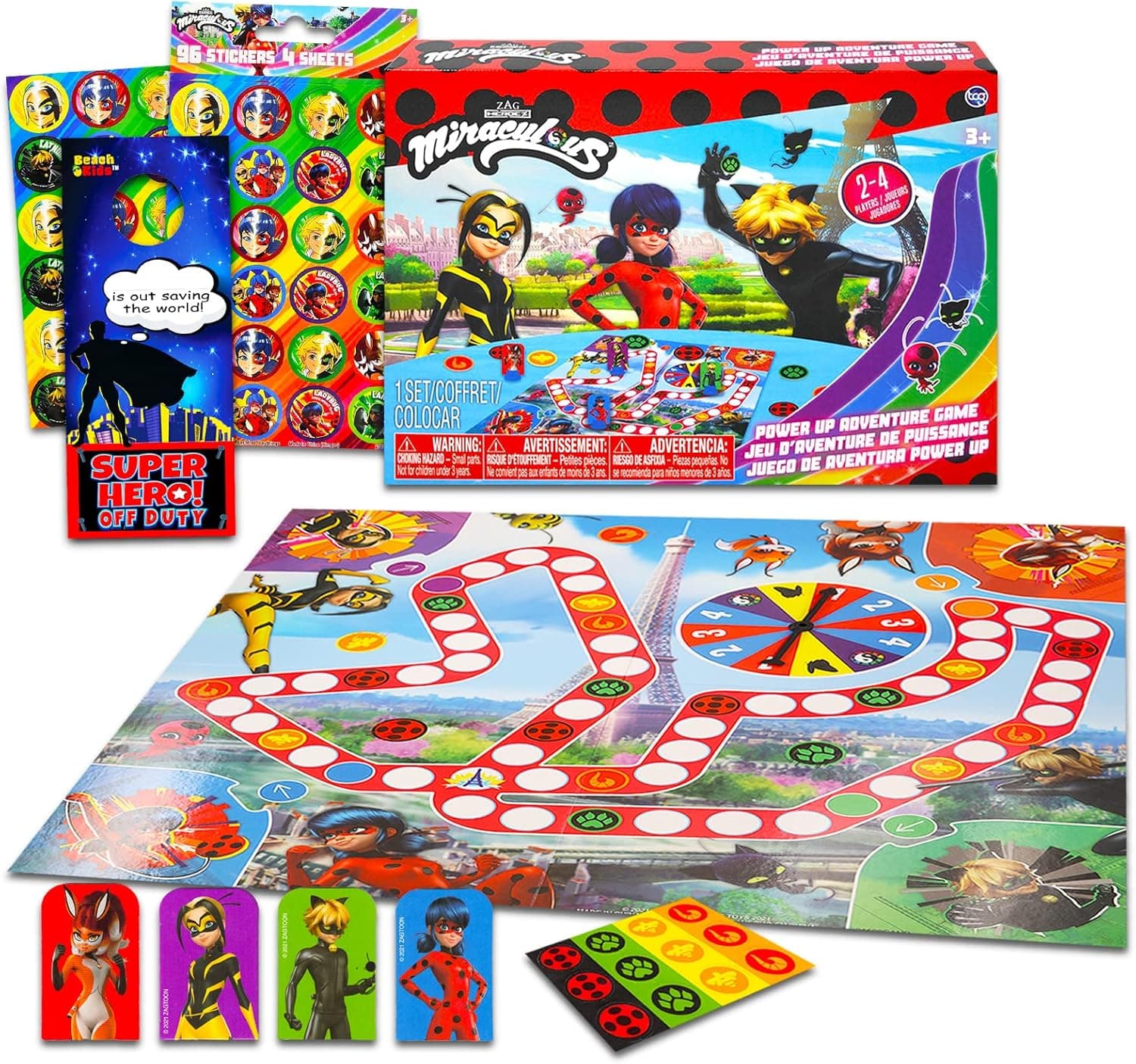 Zagtoon Miraculous Ladybug Power Up Game for Kids - Miraculous Ladybug Bundle with Power Up Adventure Game Plus Miraculous Ladybug Stickers (Miraculous Ladybug Gifts)