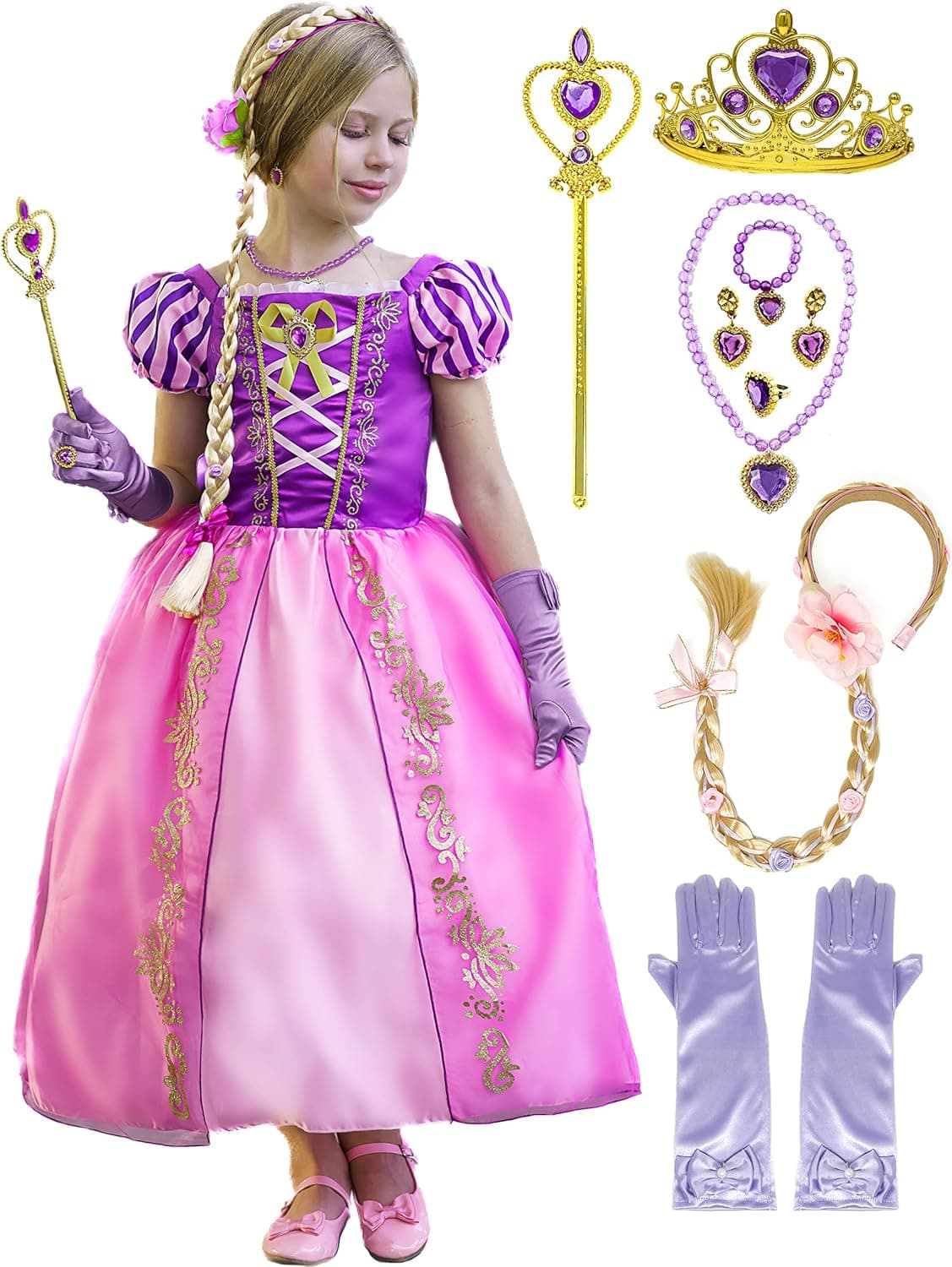 Romy's Collection Princess Rapunzel Purple Toddler Girls Costume Dress Up
