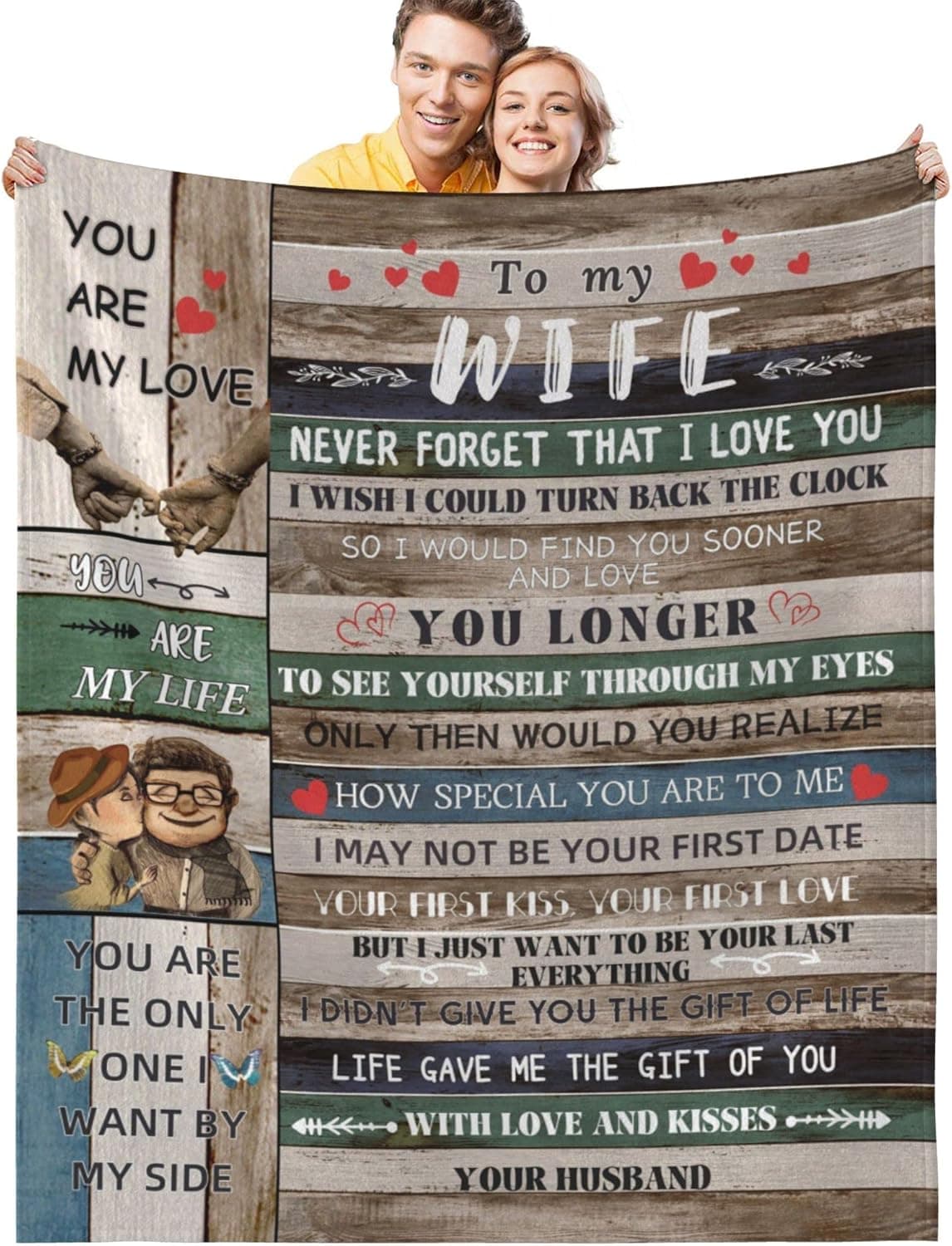 OWL QUEEN to My Wife Blanket from Husband, Romantic Anniversary Blanket for Wife Throw Blanket, Birthday Gifts for My Wife Valentine's Day Gifts for Her, Warm Fleece Blanket Gifts for Wife, 50x60inch