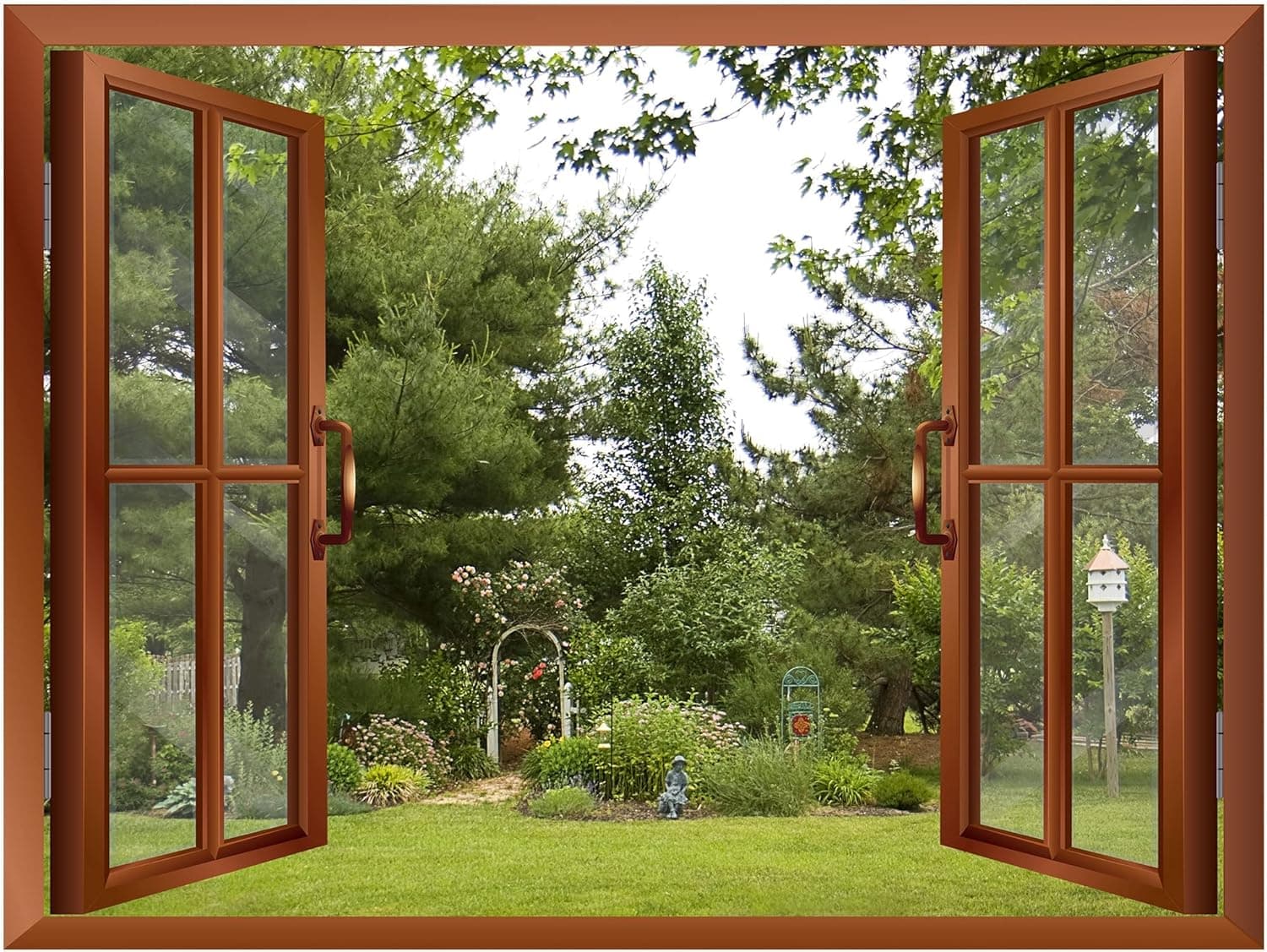wall26 Beautiful Garden View from Inside a Window Removable Wall Sticker Wall Mural - 36"x48"