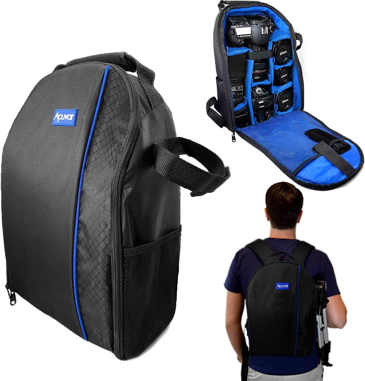 Acuvar Photographer's Digital Camera/Video Padded Backpack for Samsung Nx2000, Nx300, Galaxy Nx & More