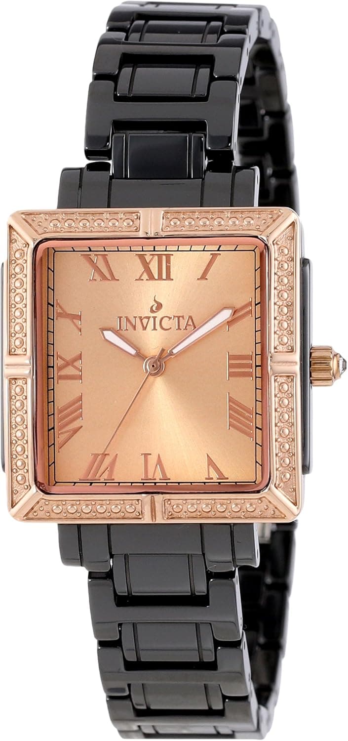 Invicta Women's 14907 Ceramics Rose Gold Dial Black Ceramic Watch