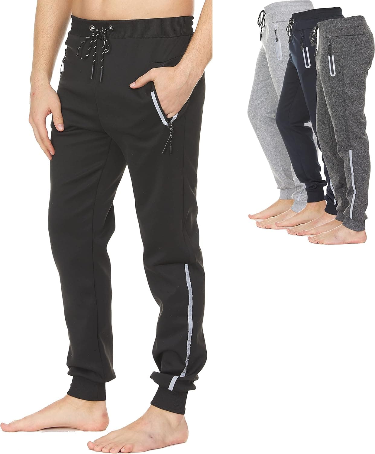 UNIQUE STYLES ASFOOR Mens Joggers Sweatpants Slim Fit Mens Athletic Jogger Pants, Sweatpants for Men with Zipper Pockets