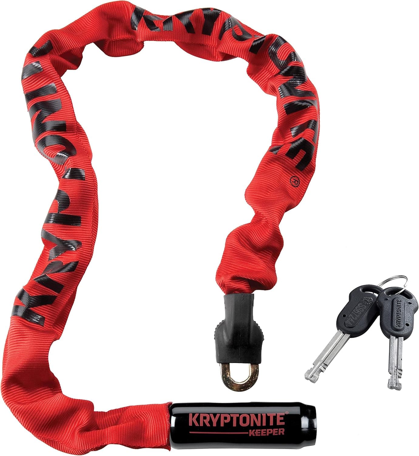 Kryptonite Keeper 785 Integrated Bicycle Lock Chain Bike Lock, 33.5-Inch, Red