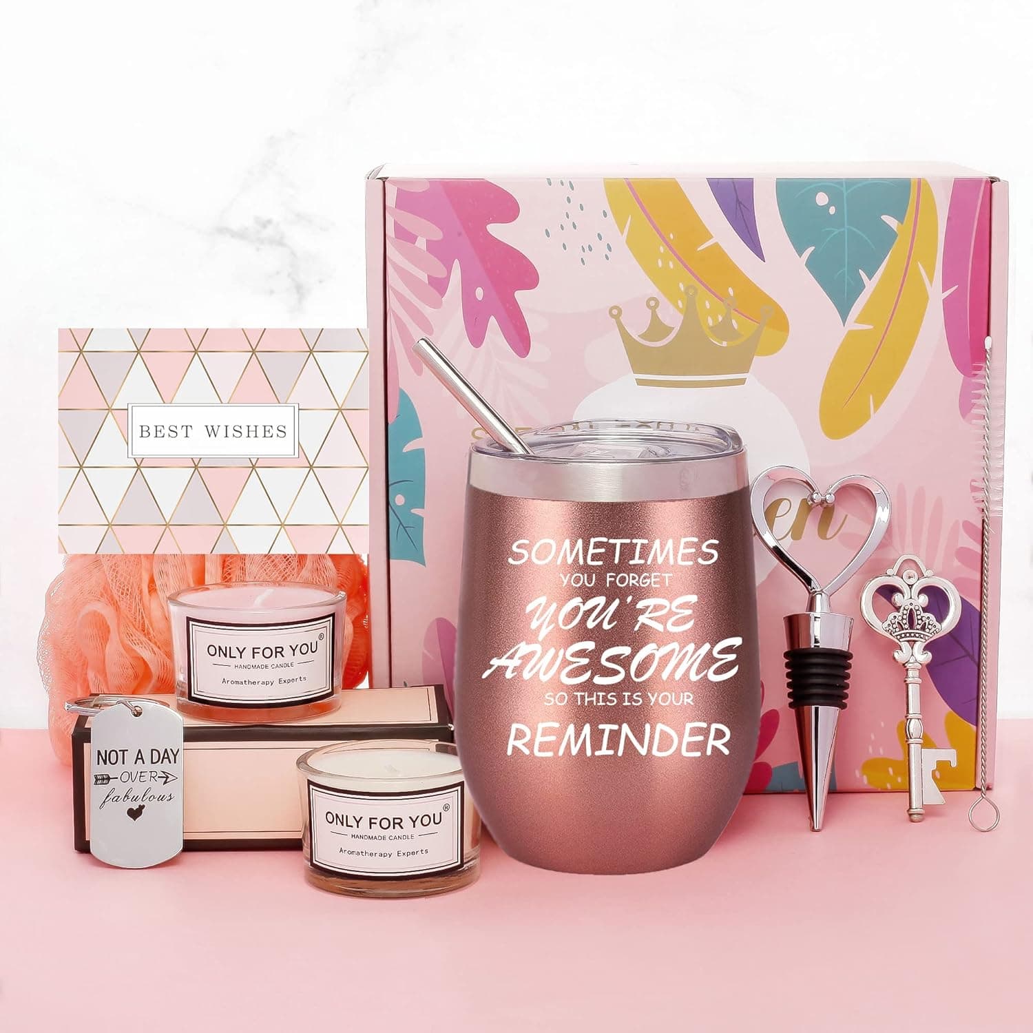 Birthday Gifts for Women, Unique Relaxing Spa Gift Box Basket for Women, Best Birthday Gift for Her Mom Sisters Best Friends Wife Grandma, Thank You Gifts for Women Who Have Everything
