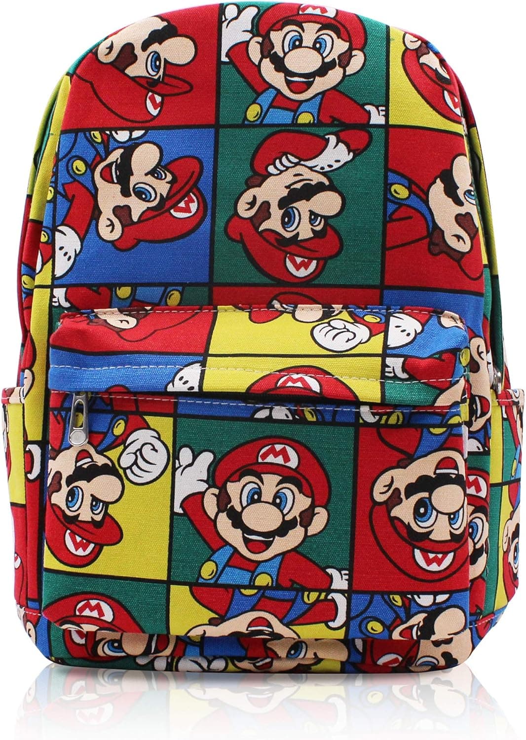 FINEX Super Mario Brother Bros Canvas Casual Daypack with 15 in Laptop Storage Compartment