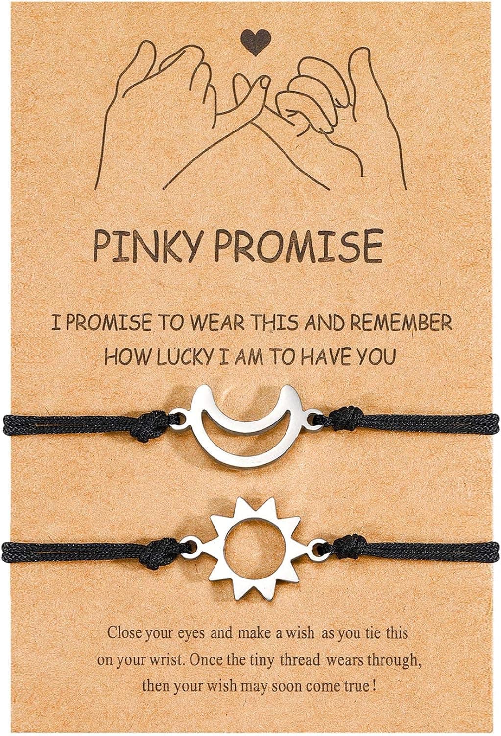 UNGENT THEM Pinky Promise Matching Bracelet for Couples Soulmate Man Distance Relationship Gifts for Women Men Him Her