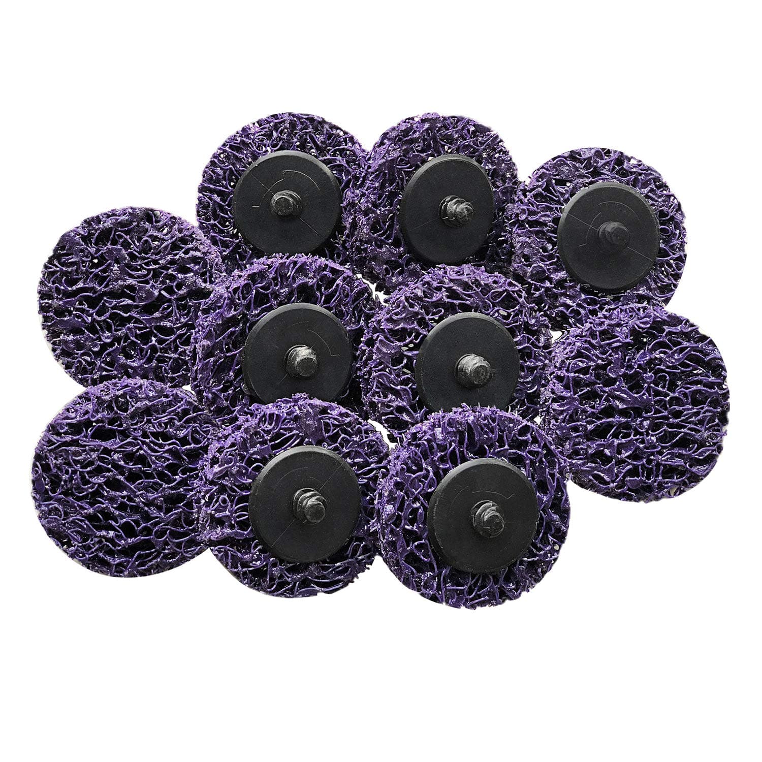FOKUS 10-Pack Abrasive Extra Coarse Cleaning & Stripping Quick Change Disc 2'' Type R Surface Conditioning Remove Paint