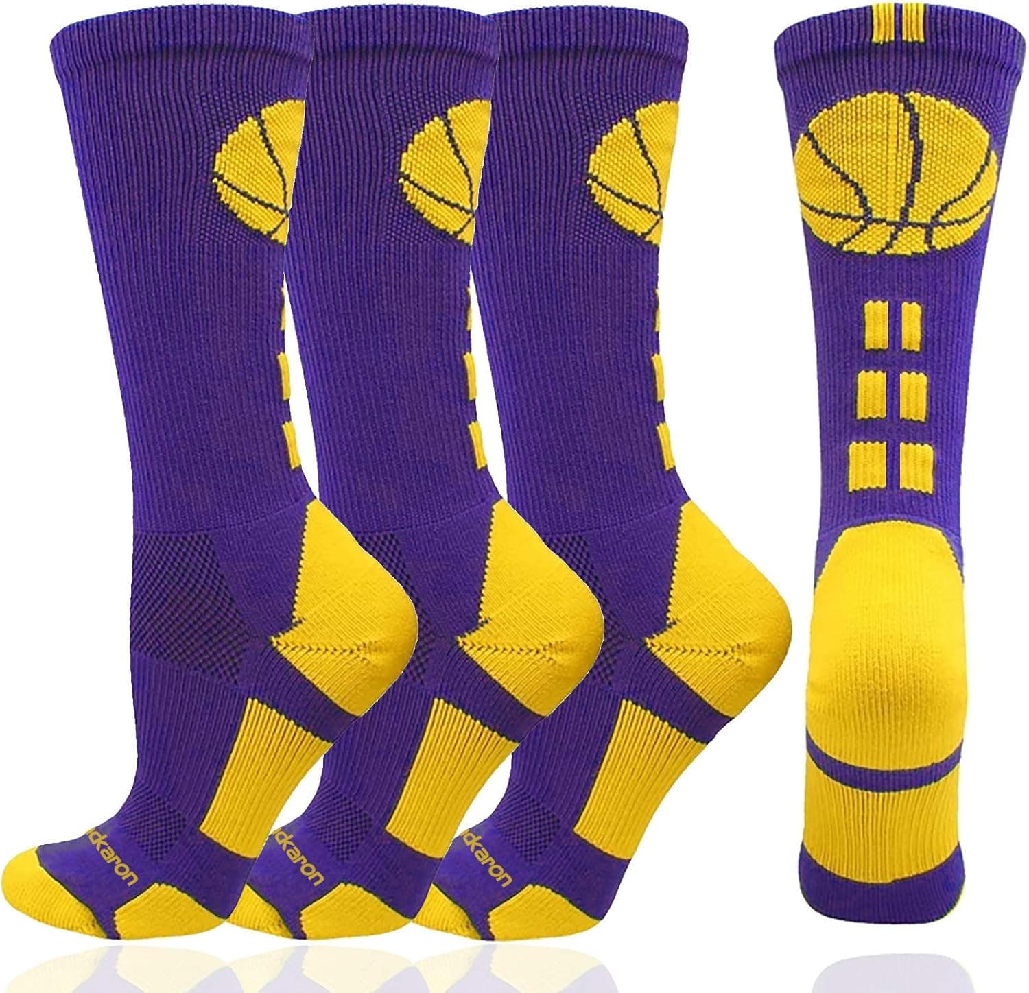 Londkaron Elite Basketball Socks with Basketball Logo, Soft & Light Athletic Crew Socks