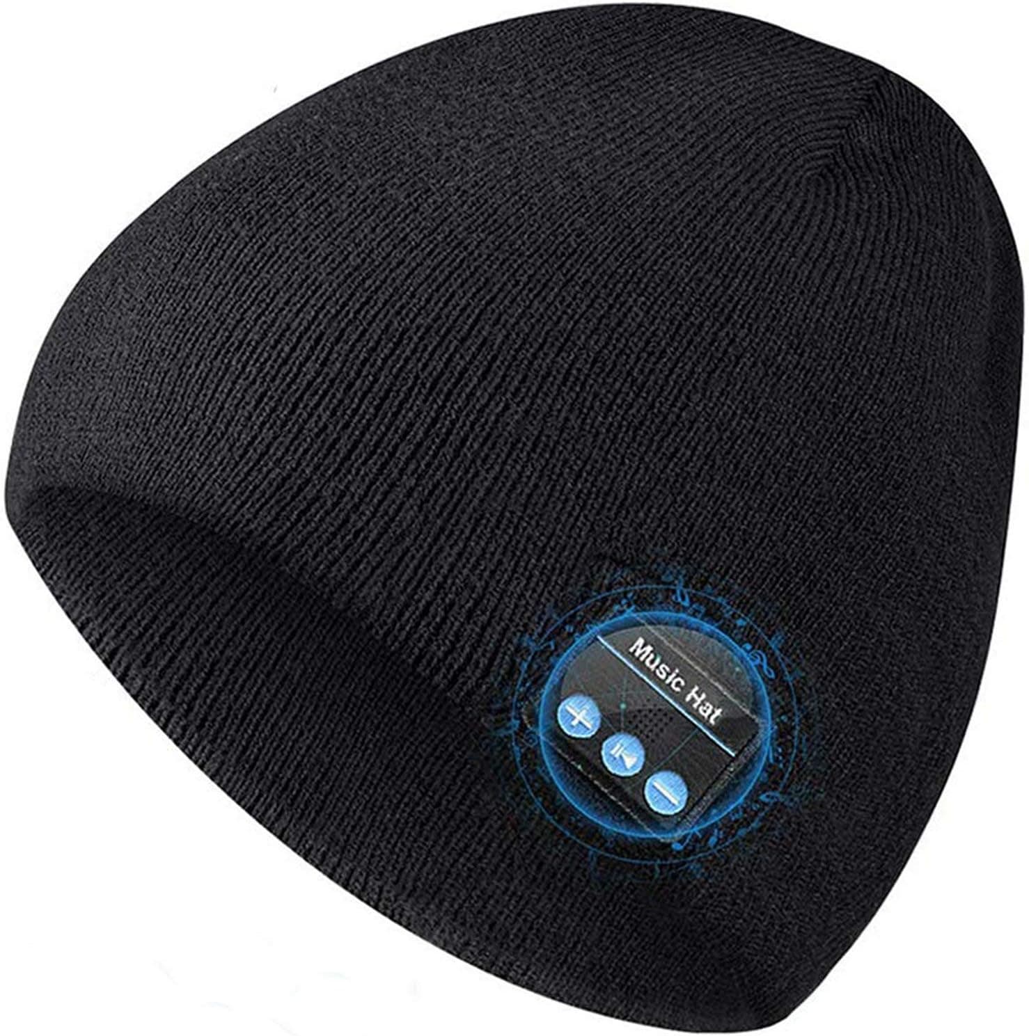 Bluetooth Beanie Hat, Upgraded Unisex Knit Bluetooth 5.0 Winter Music Hat with Built-in Stereo Speakers, Unique Christmas Tech Gag Gifts for Boyfriend/Him/Men/Teen Boys/Stocking Stuffers Best Friend