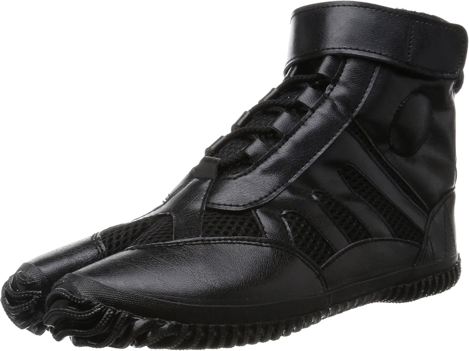 Marugo Sports Jog Jika-Tabi: Black with Laces